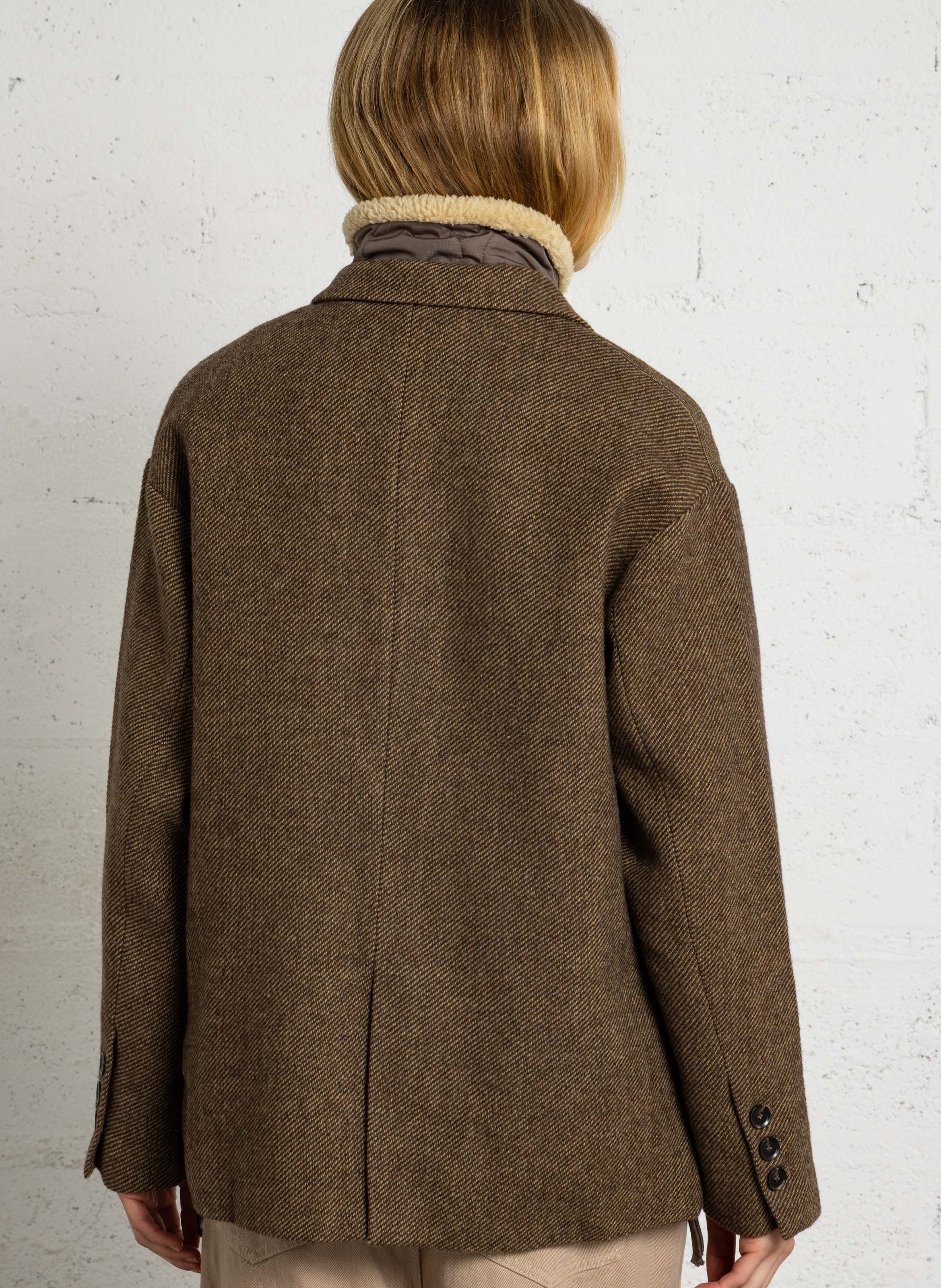 Gerade geschnittener Blazer in Fischgrät-Webstruktur LA PETITE ETOILE Braun