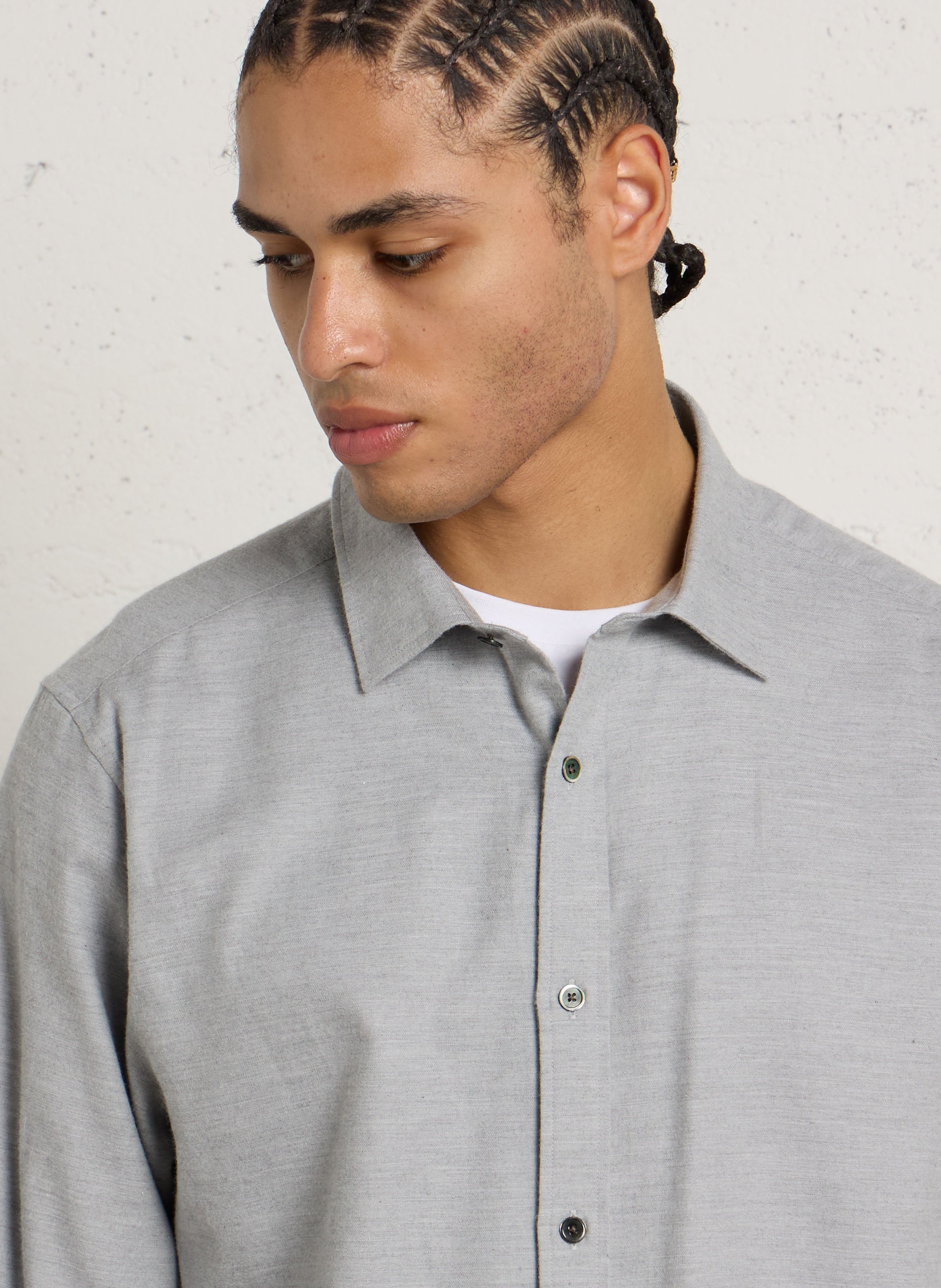 Straight shirt with classic collar in organic cotton GANT Grey