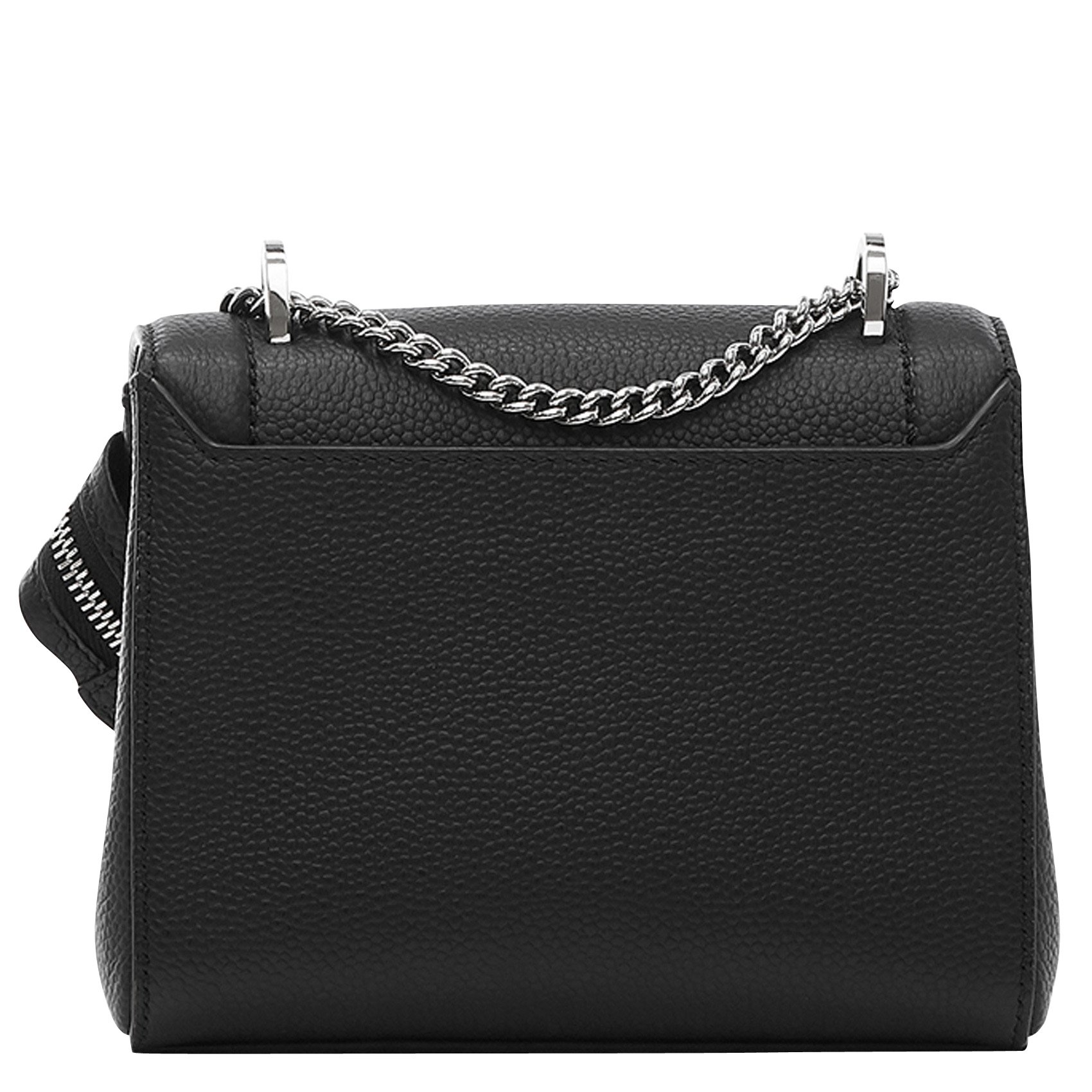 Sac à rabat petit modèle en cuir grainé LANCEL Noir