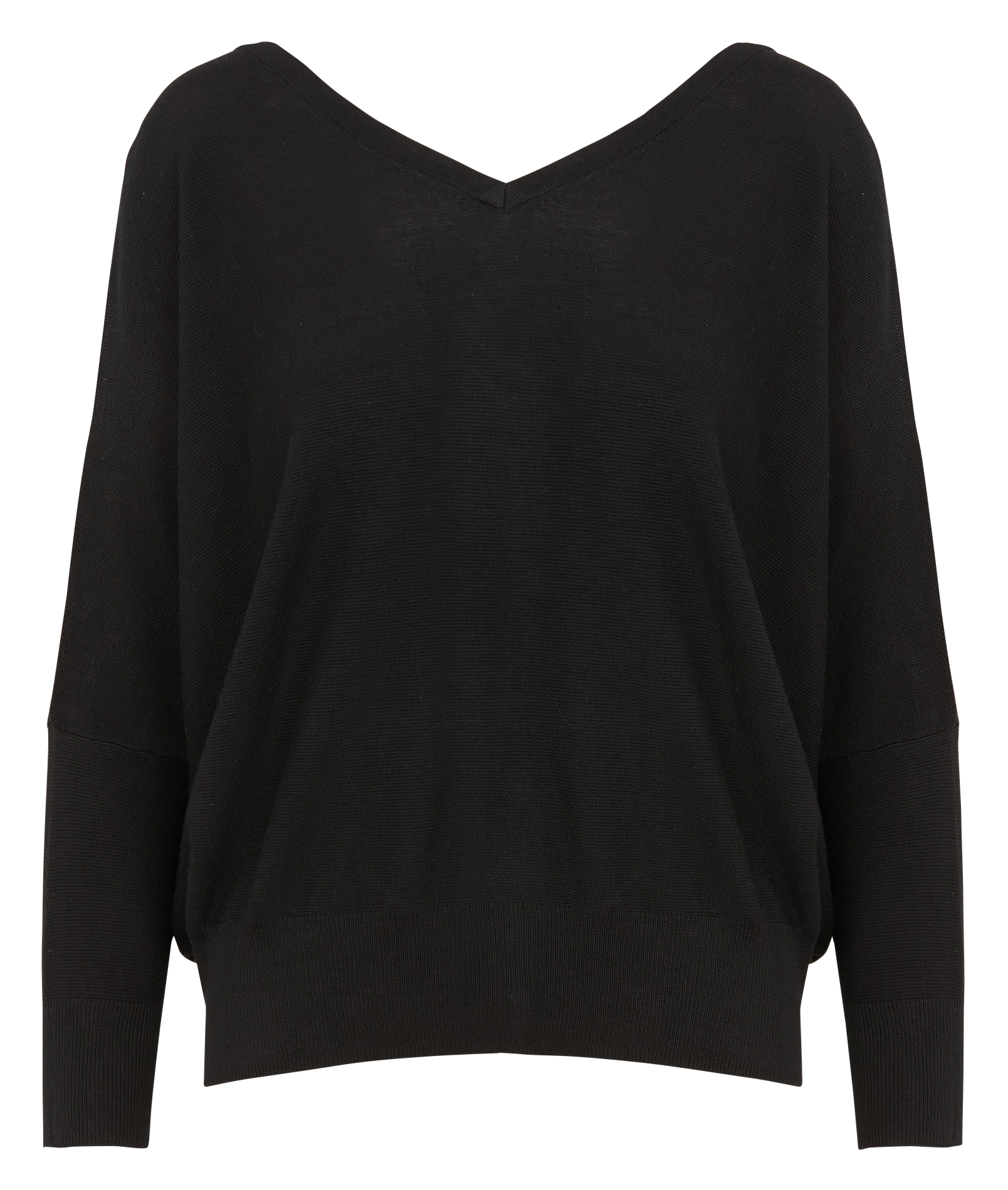 Pull col V en maille mélangée BA&SH Noir