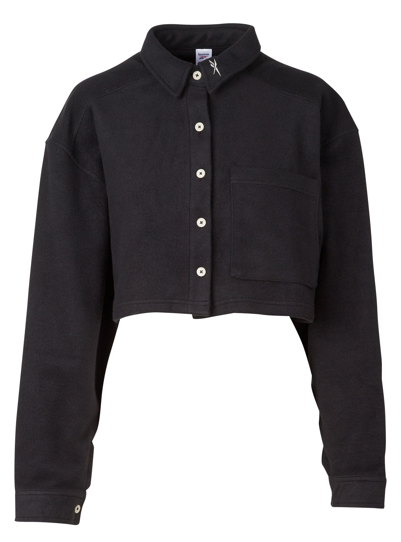 Cropped cotton-blend jacket with classic collar REEBOK Black
