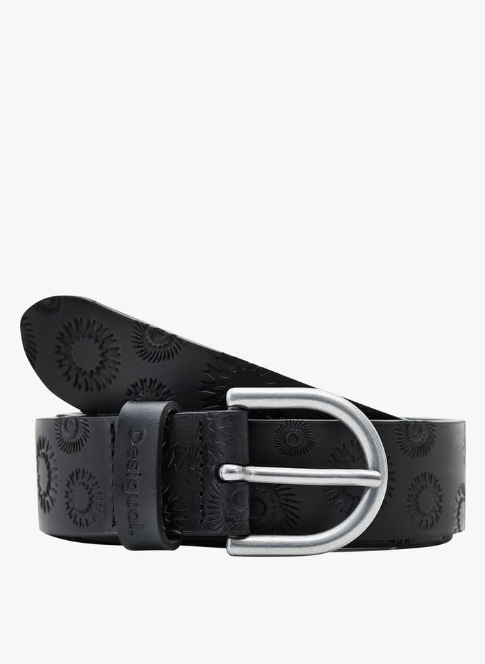 Ceinture En Cuir Emboss Noir Desigual Femme Place des Tendances
