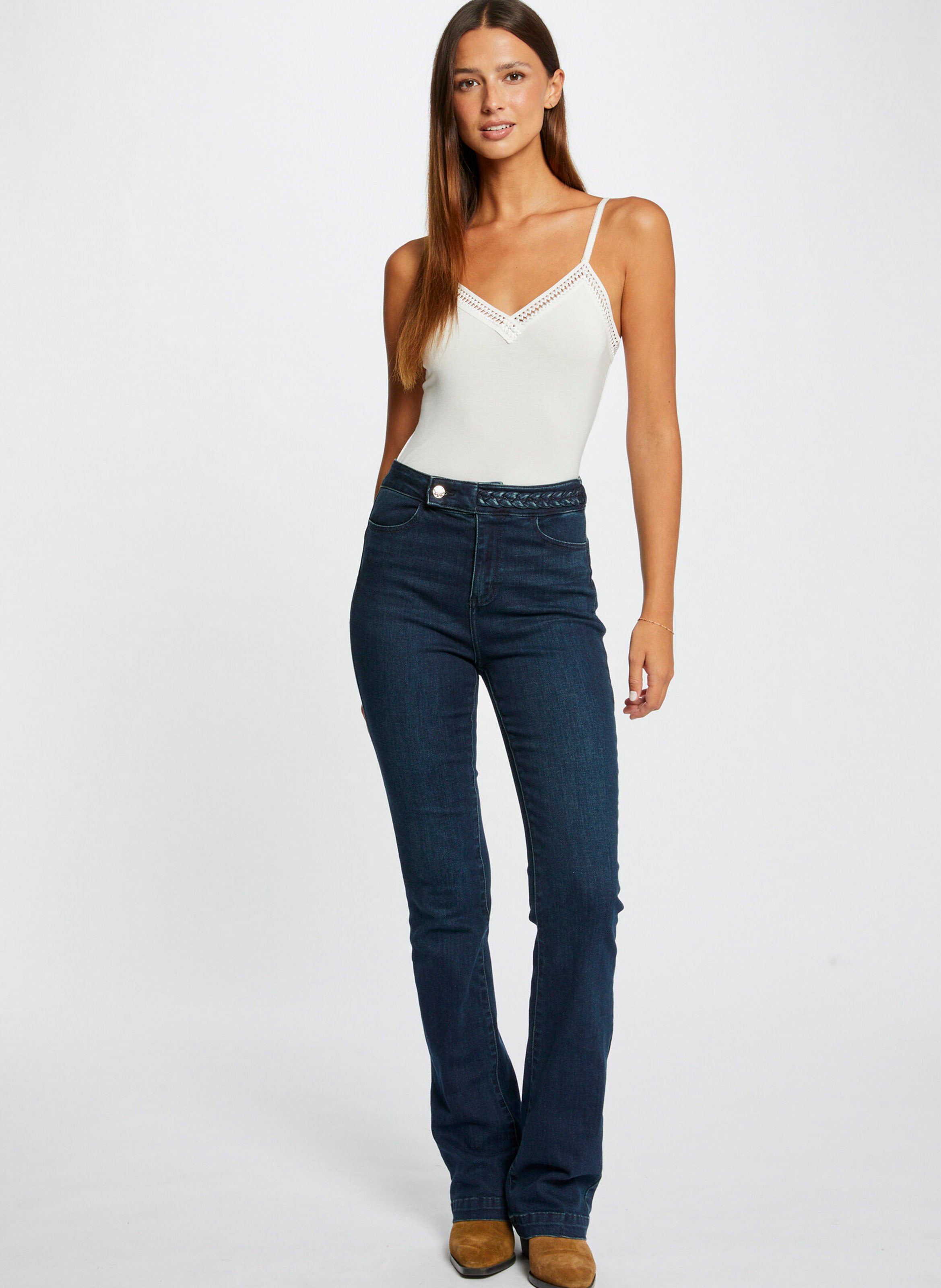 V-neck tank top MORGAN Beige