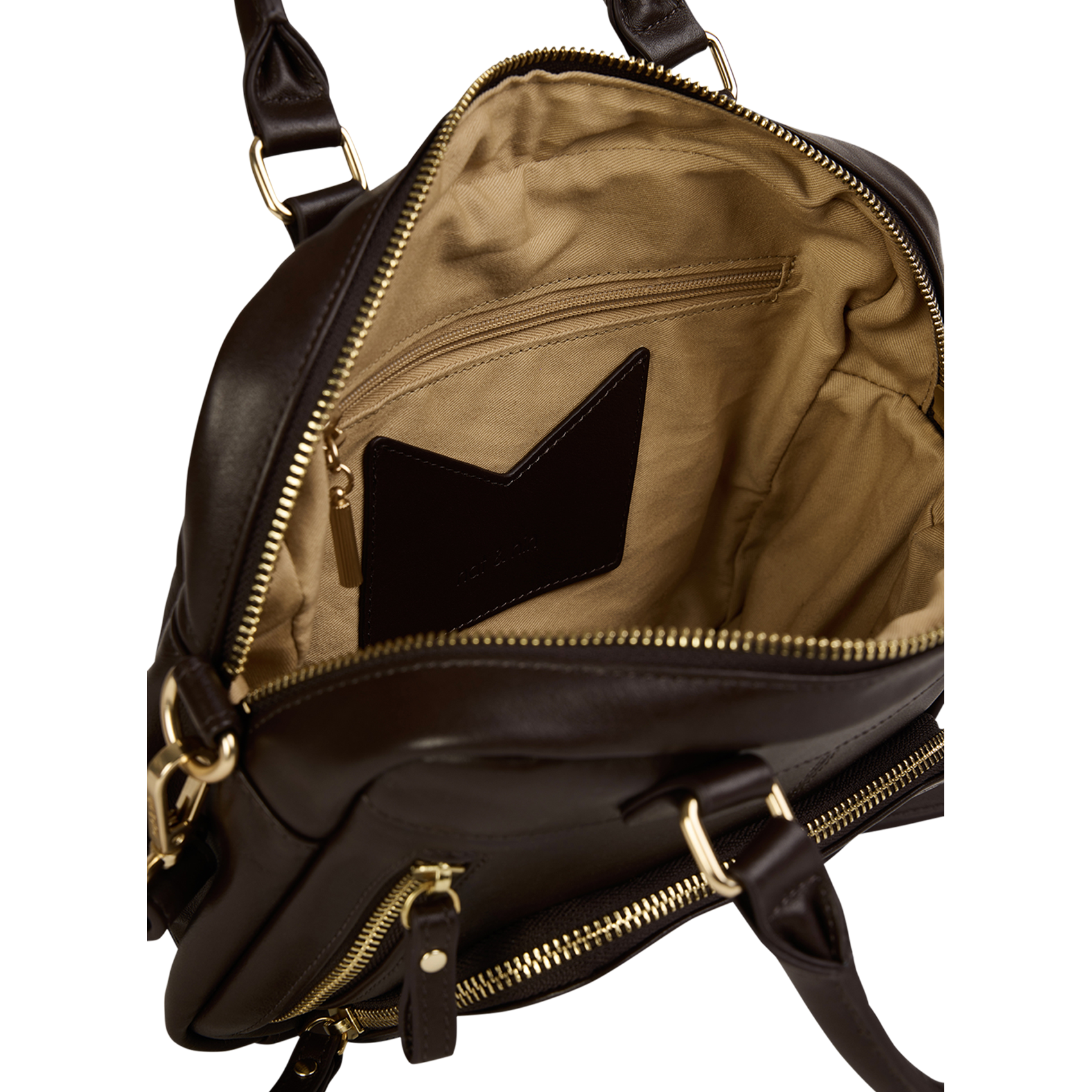 Sac à main multipoches en cuir NAT & NIN Marron