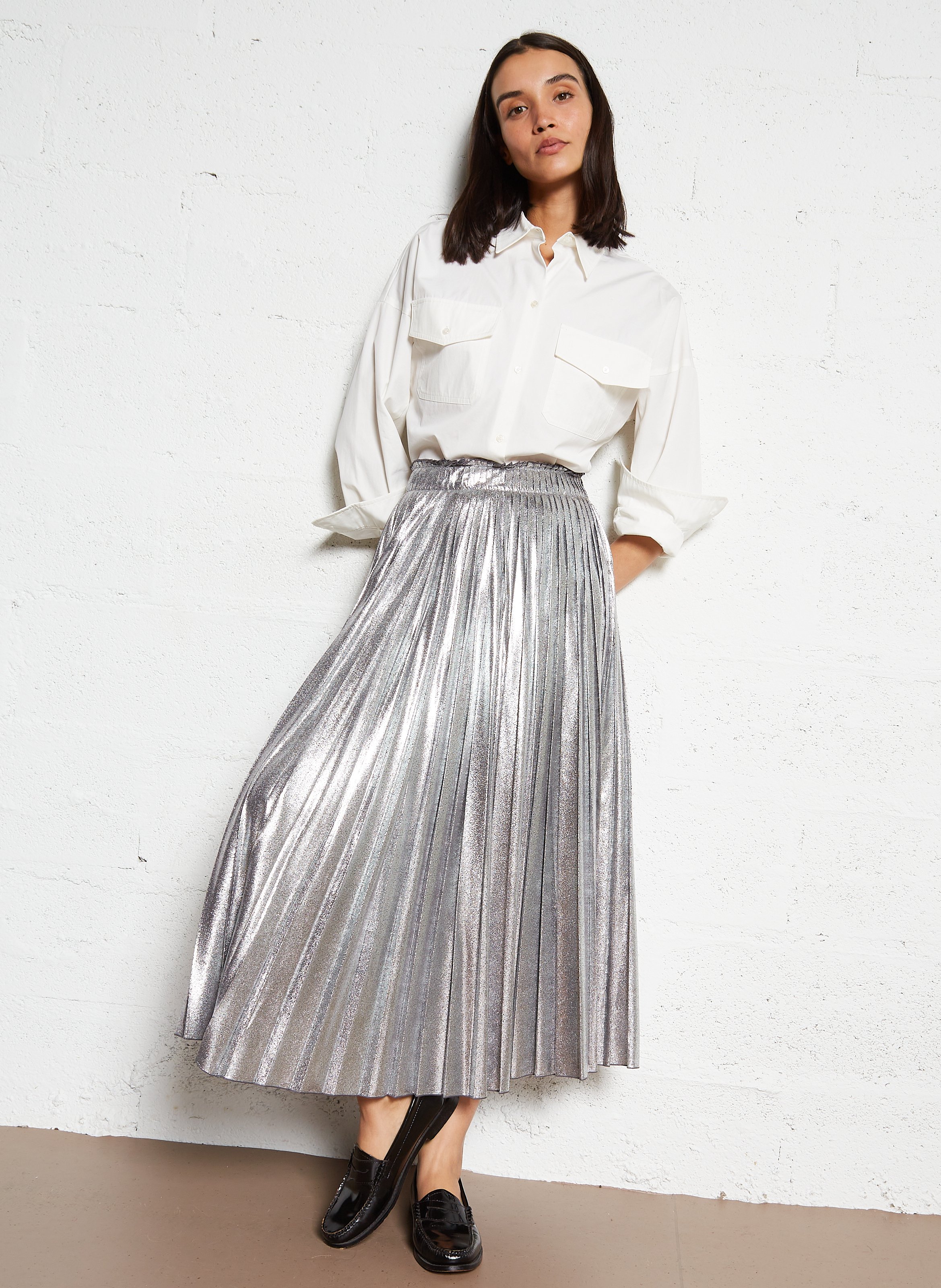 Gerade geschnittene Bluse Weiss