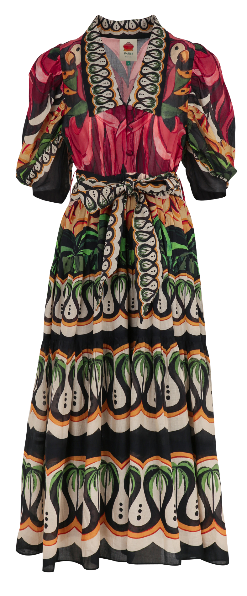 Robe longue en coton imprimé FARM RIO Multicolore