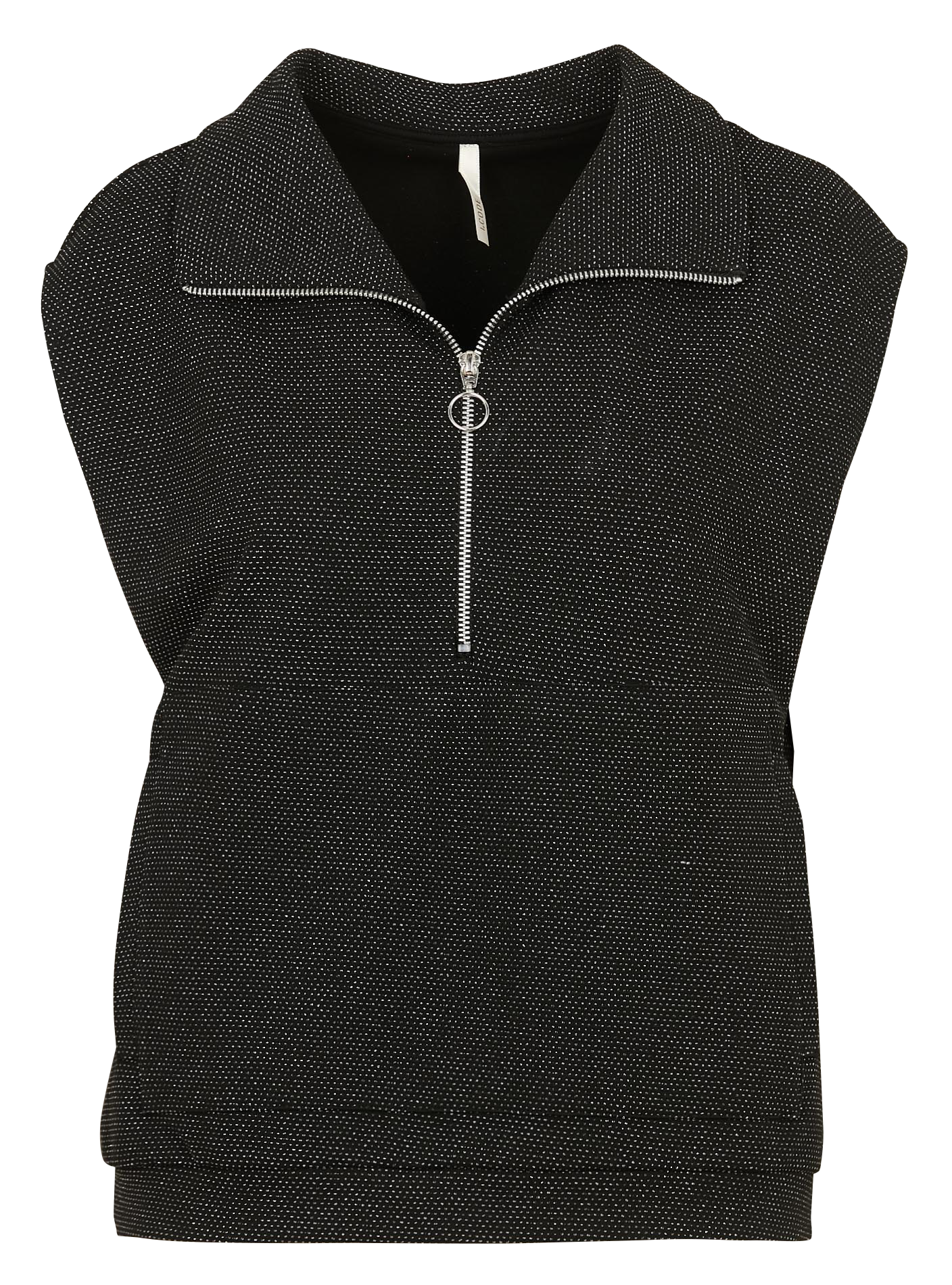 Ärmelloses Top mit Stehkragen I CODE Schwarz