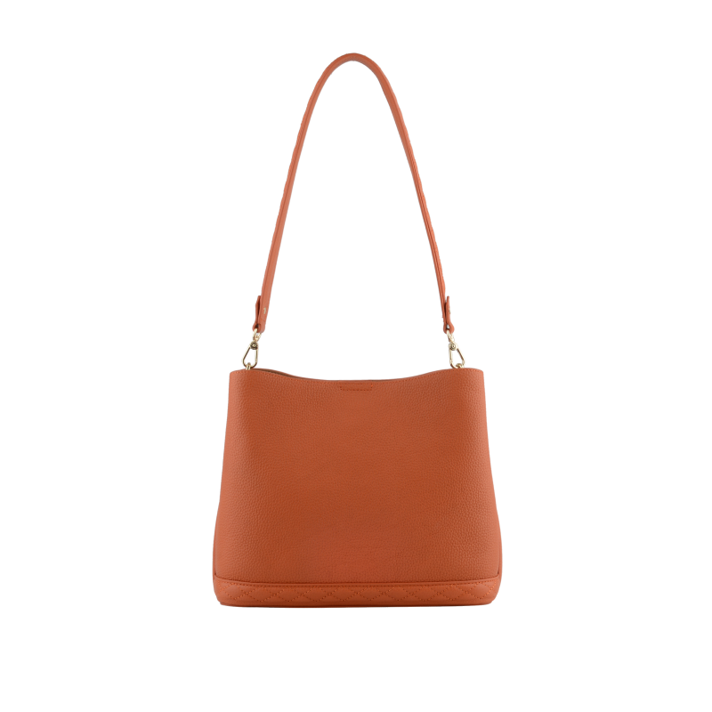 Satchel - cowhide leather POURCHET Orange