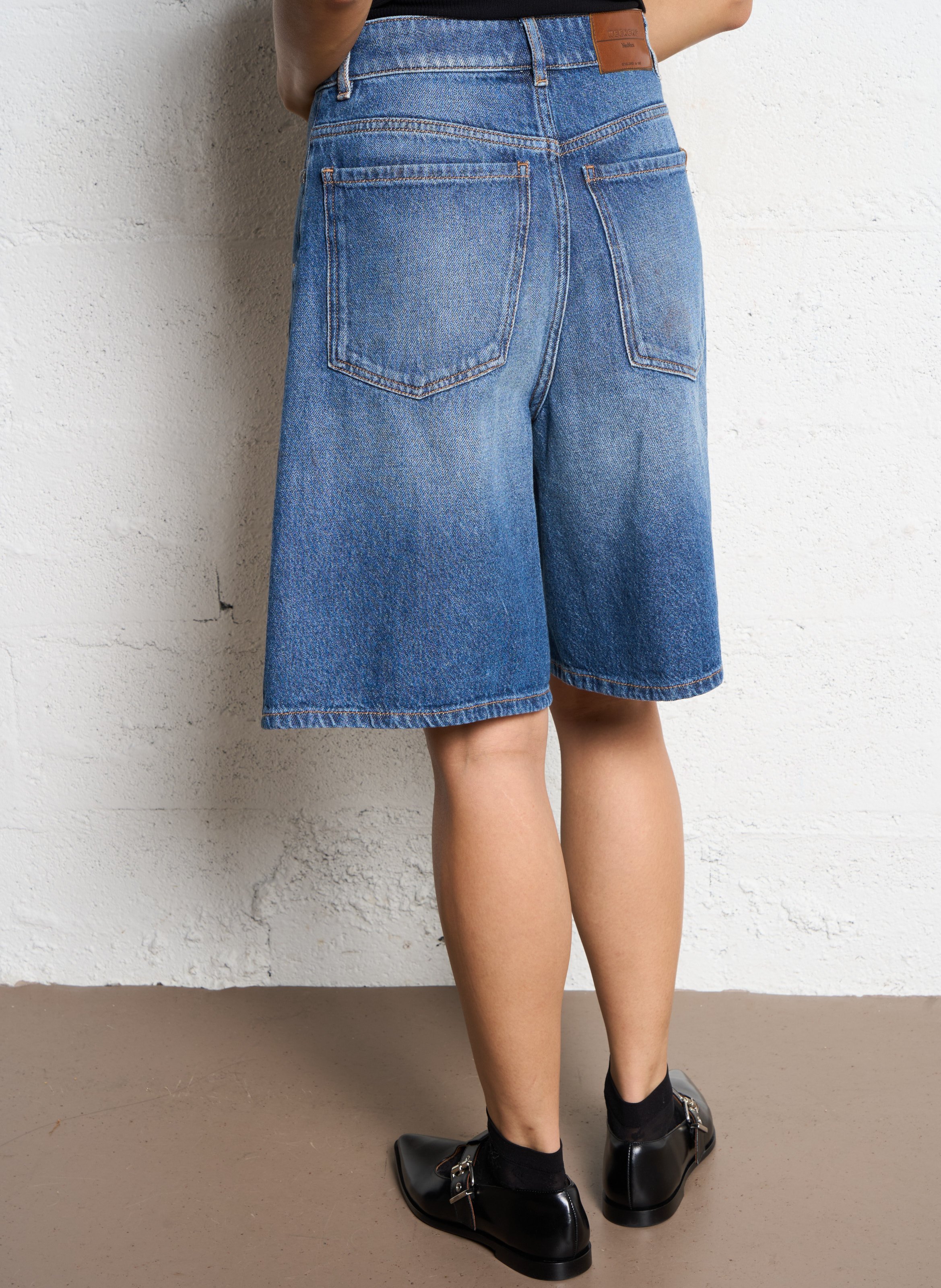 Bermuda délavé large en denim MAX MARA WEEK END Bleu