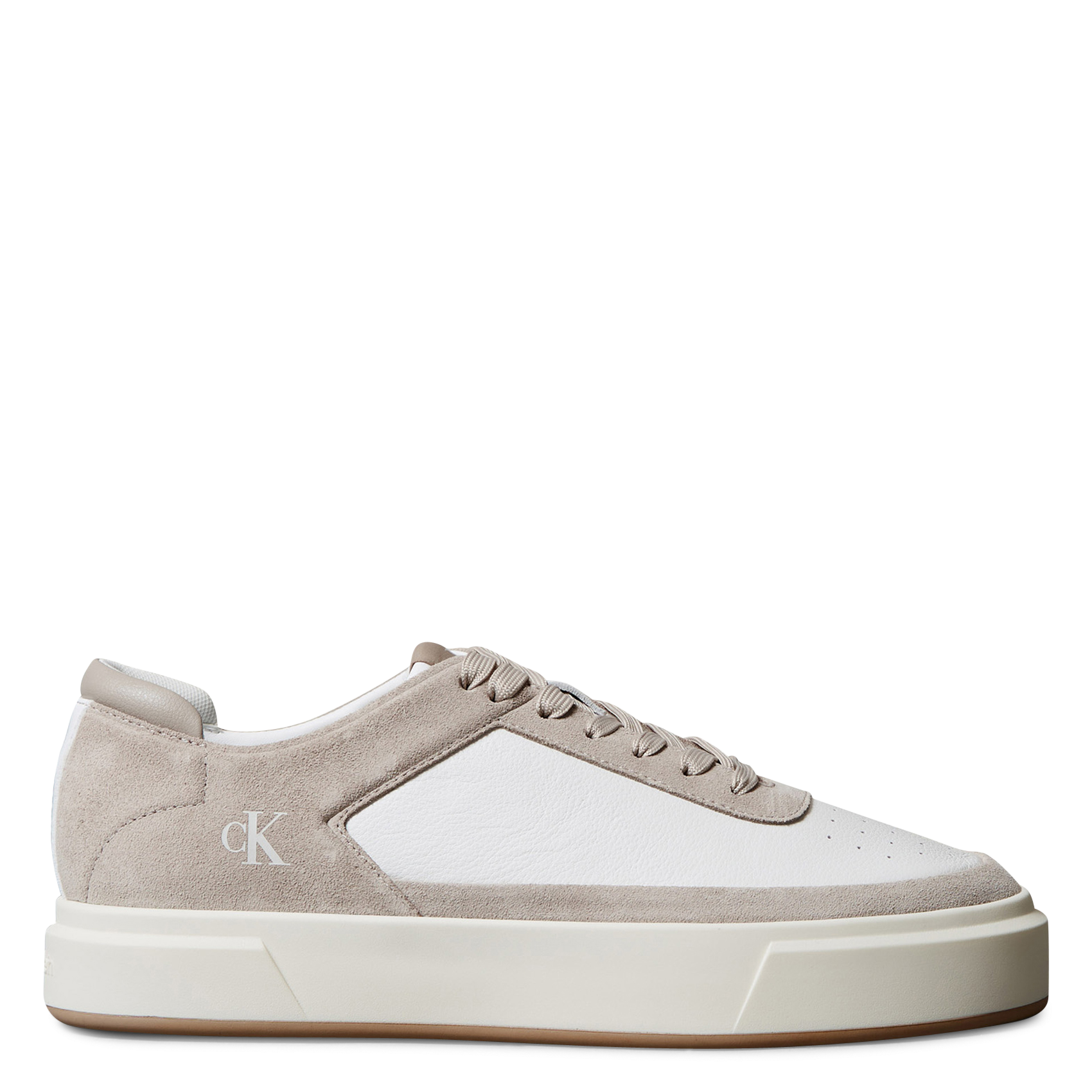 Flat low-top leather sneakers CALVIN KLEIN White