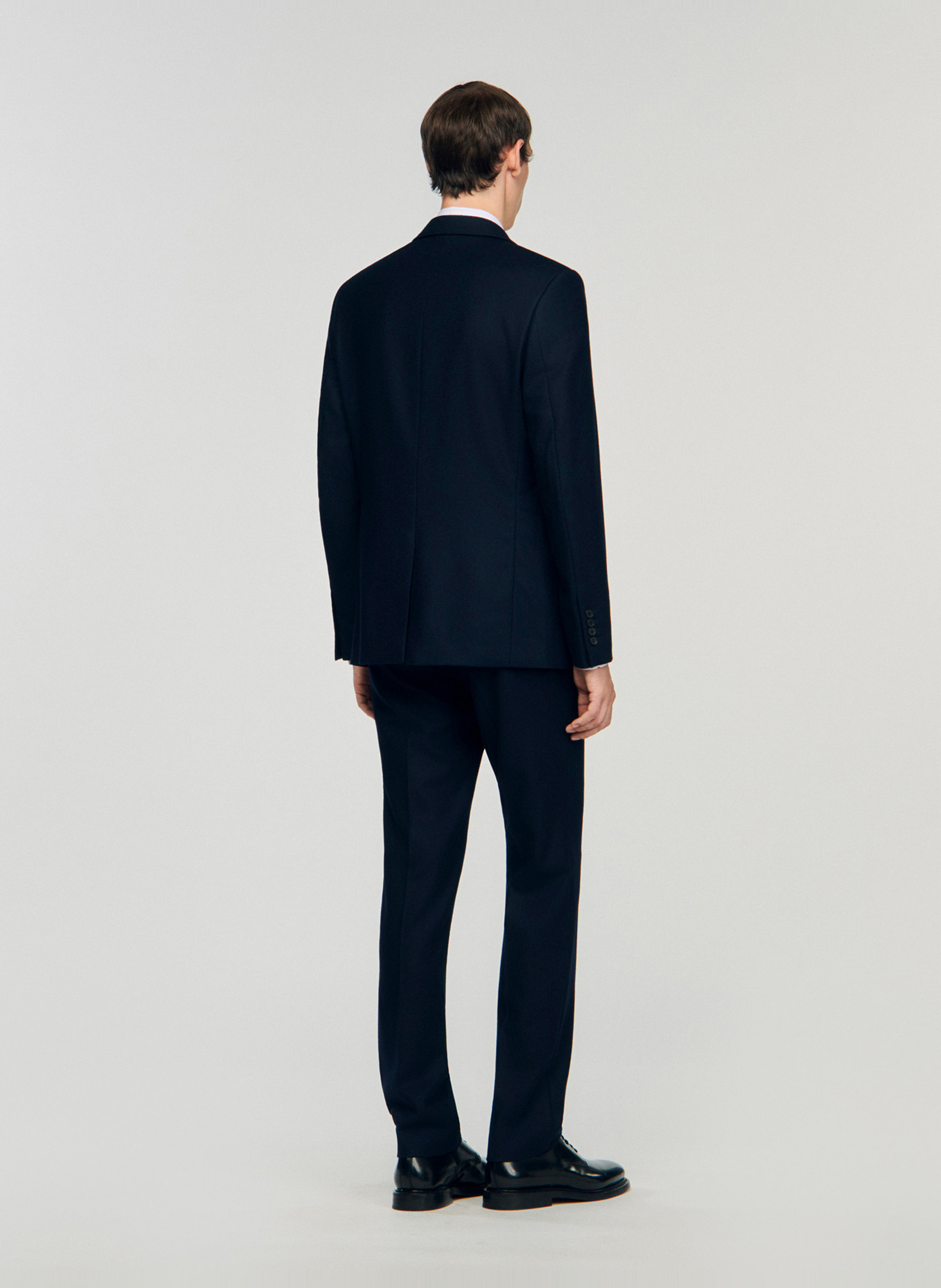 Aansluitende wollen jas SANDRO Blauw