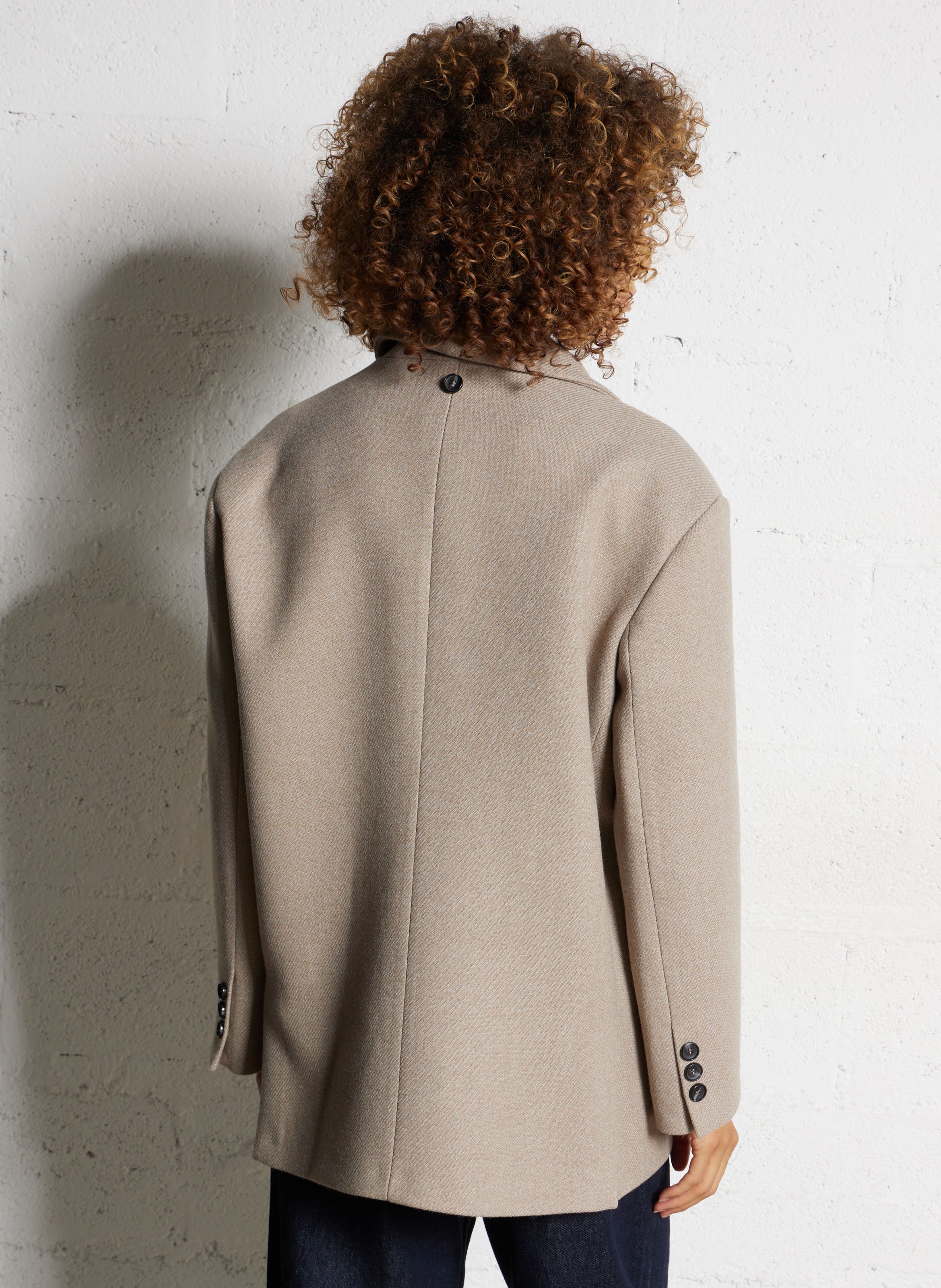 Manteau col tailleur  IMPERIAL Beige