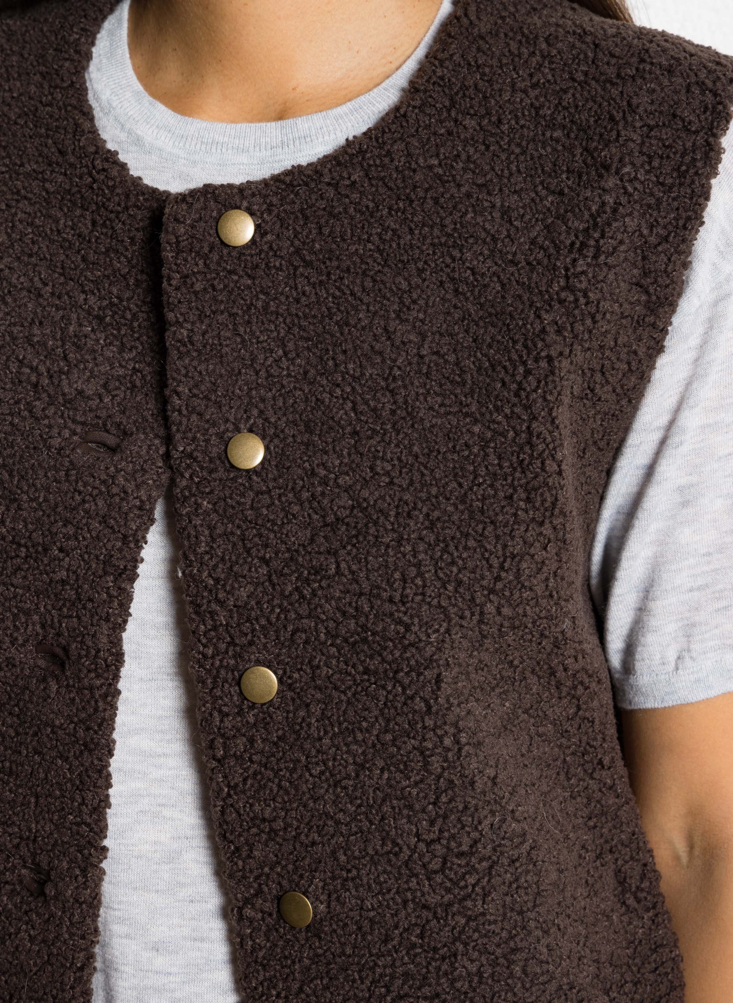 Veste droite col rond molletonnée MAISON 123 Marron