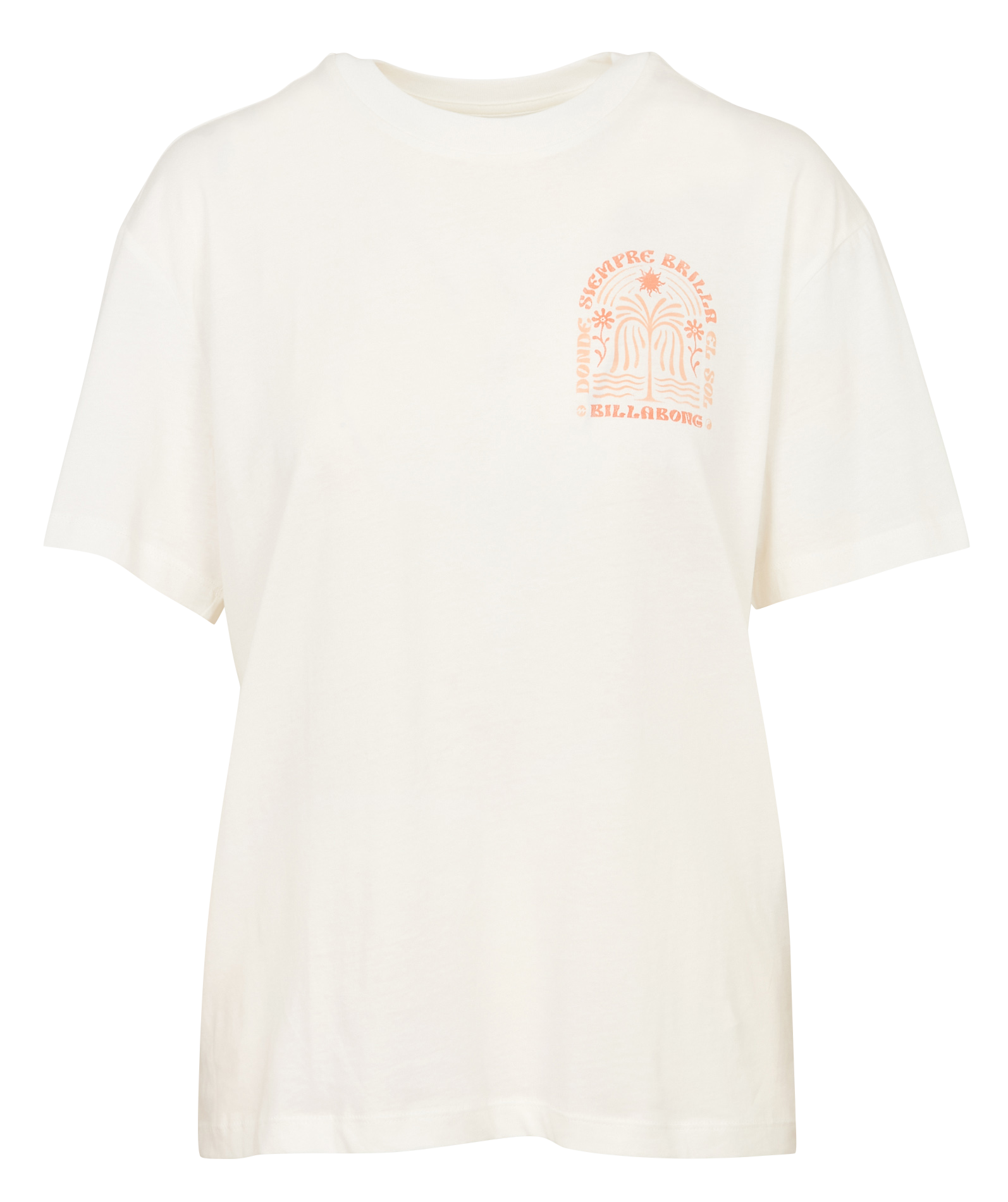 Tee-shirt droit col rond imprimé en coton BILLABONG Blanc