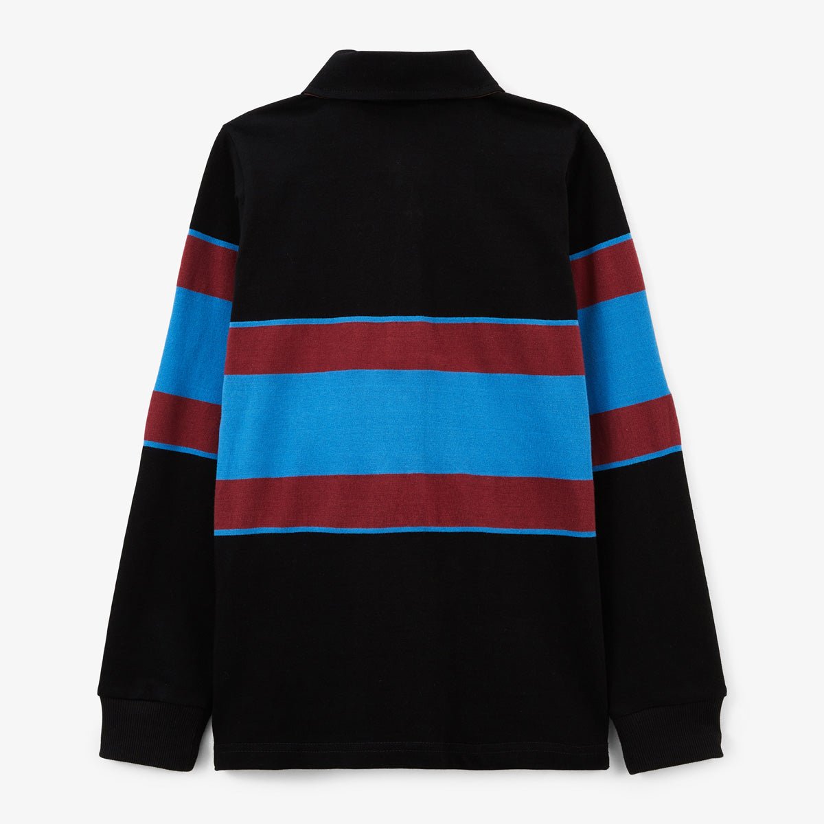 Embroidered Striped Rugby Shirt for Boys SERGE BLANCO Black