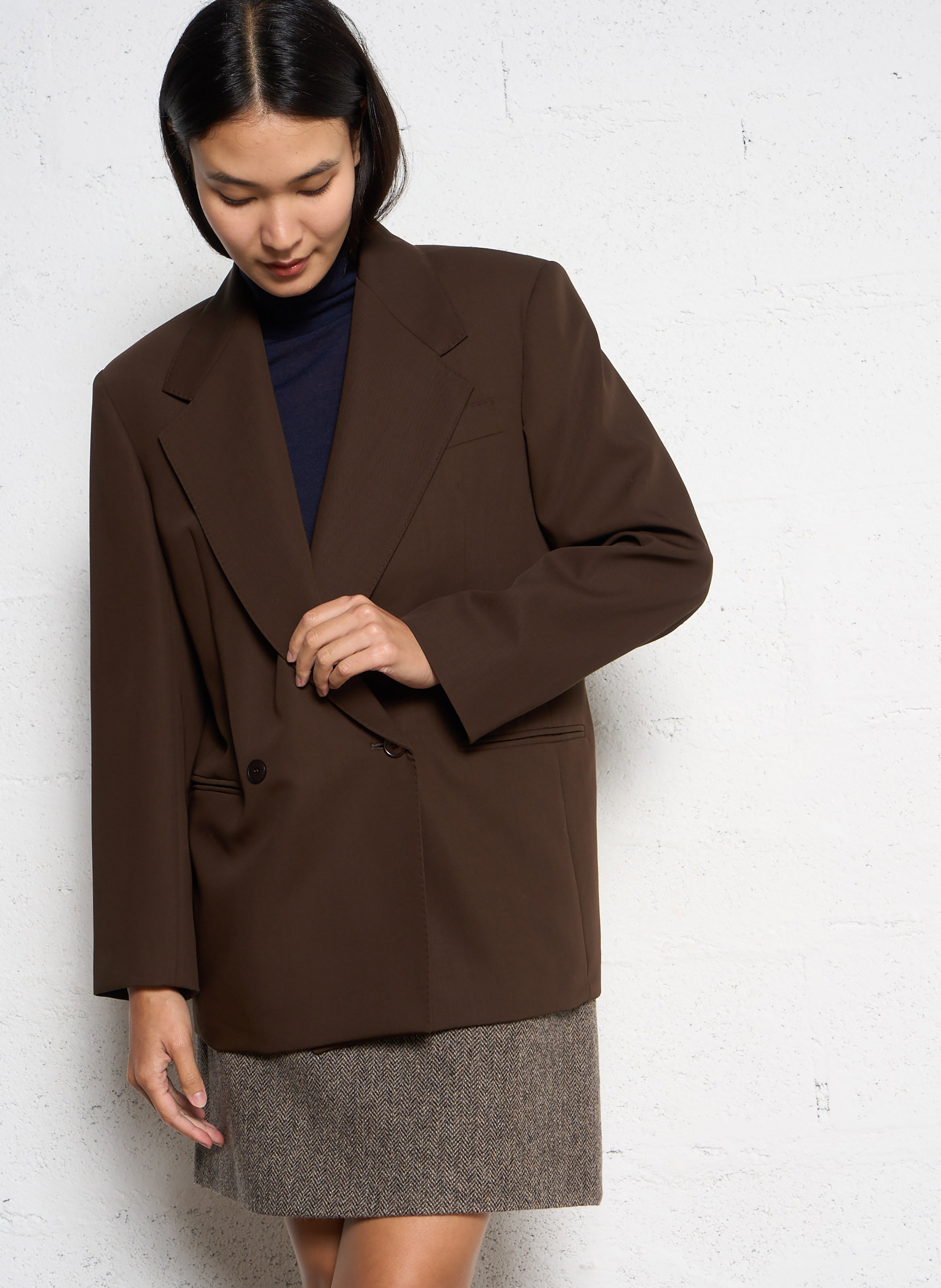 Crepe jacket with tailored collar MAX MARA WEEK END Brown