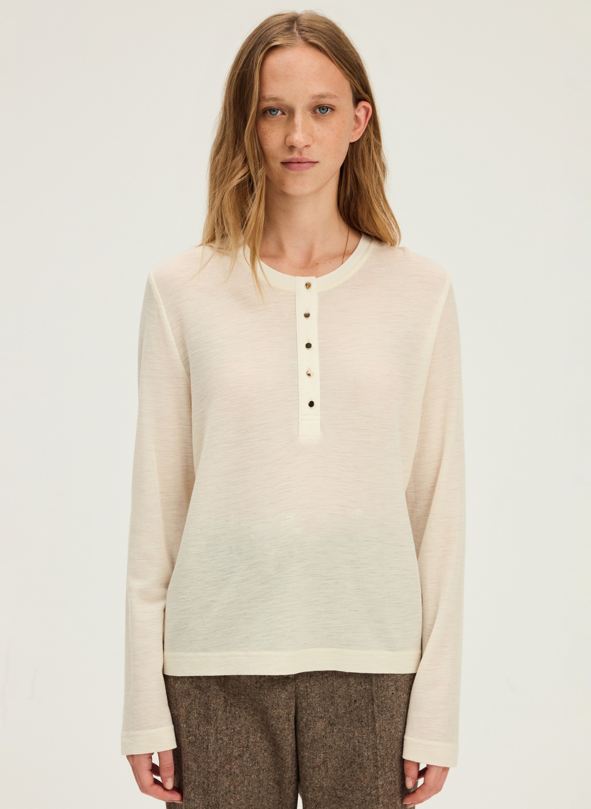 Abidjan wool round-neck sweater PABLO Beige