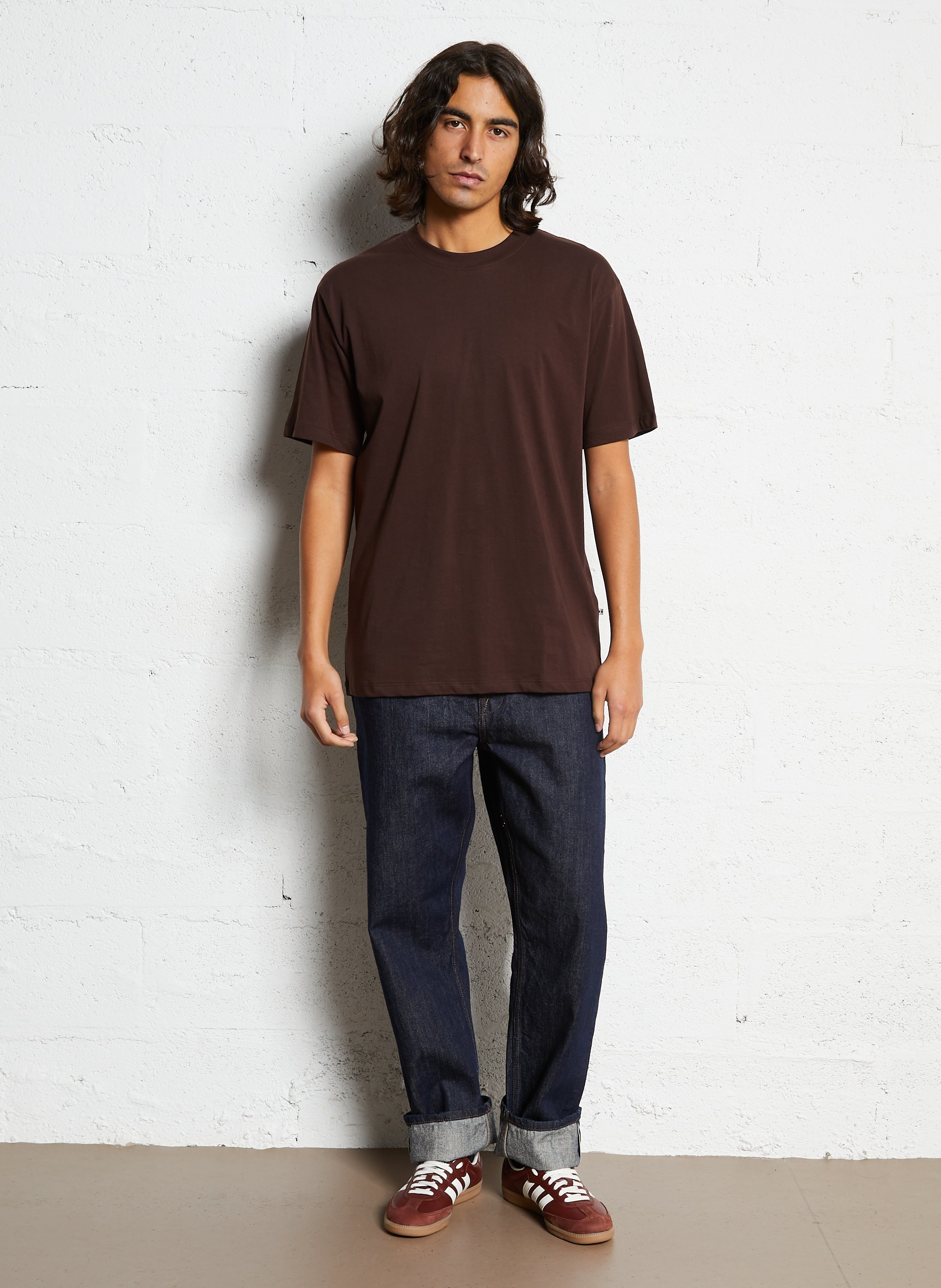 Tee-shirt oversize col rond en coton biologique MINIMUM Marron