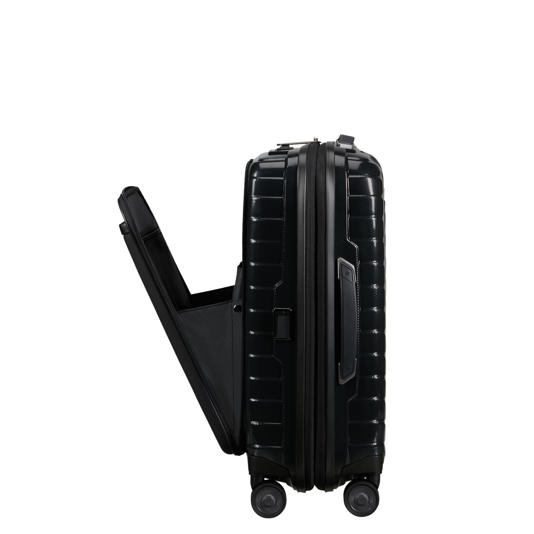 Proxis 4-wheel carry-on suitcase size S Black