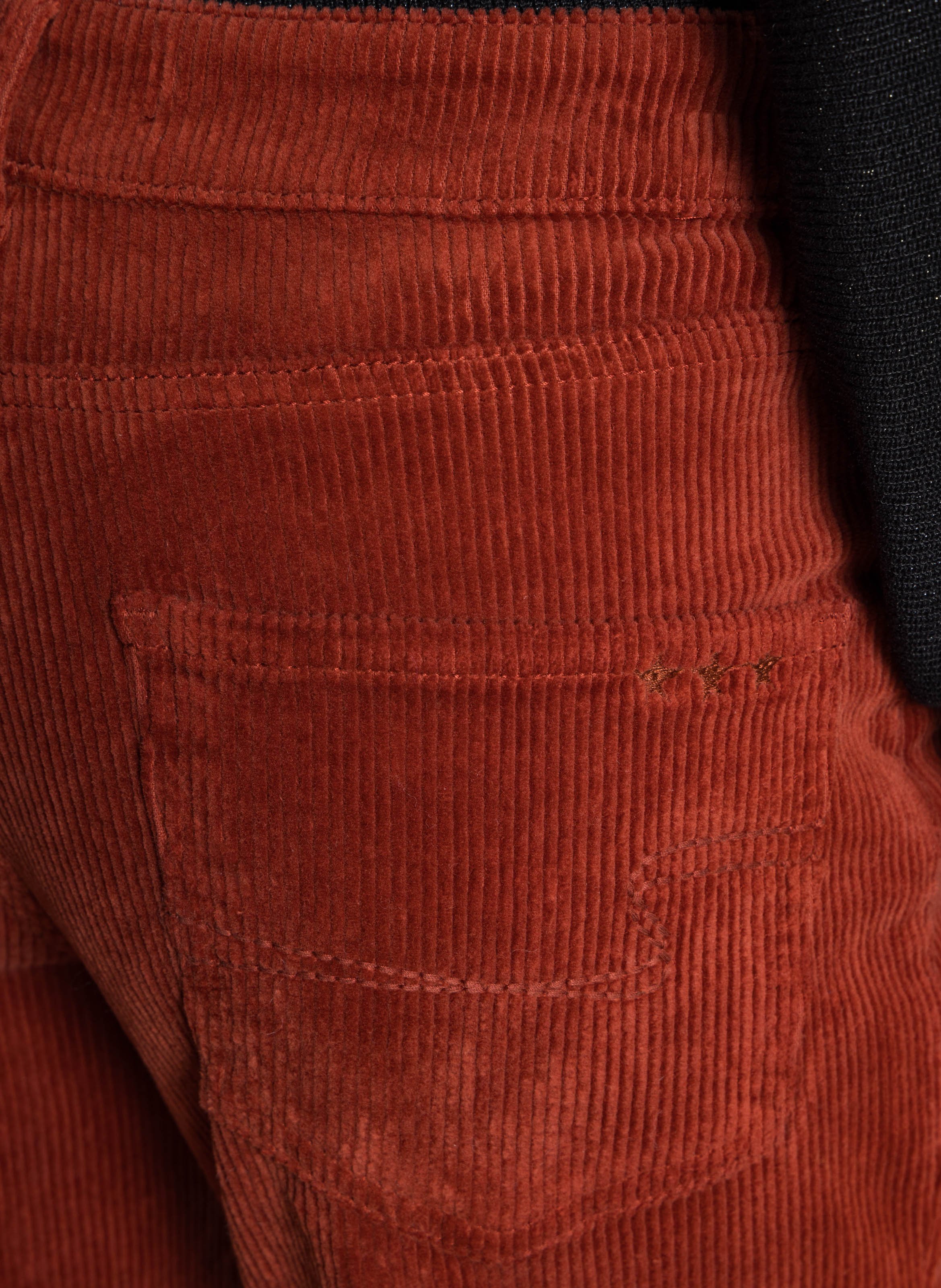 Pantalon droit velours côtelé en coton stretch  SUD EXPRESS Marron