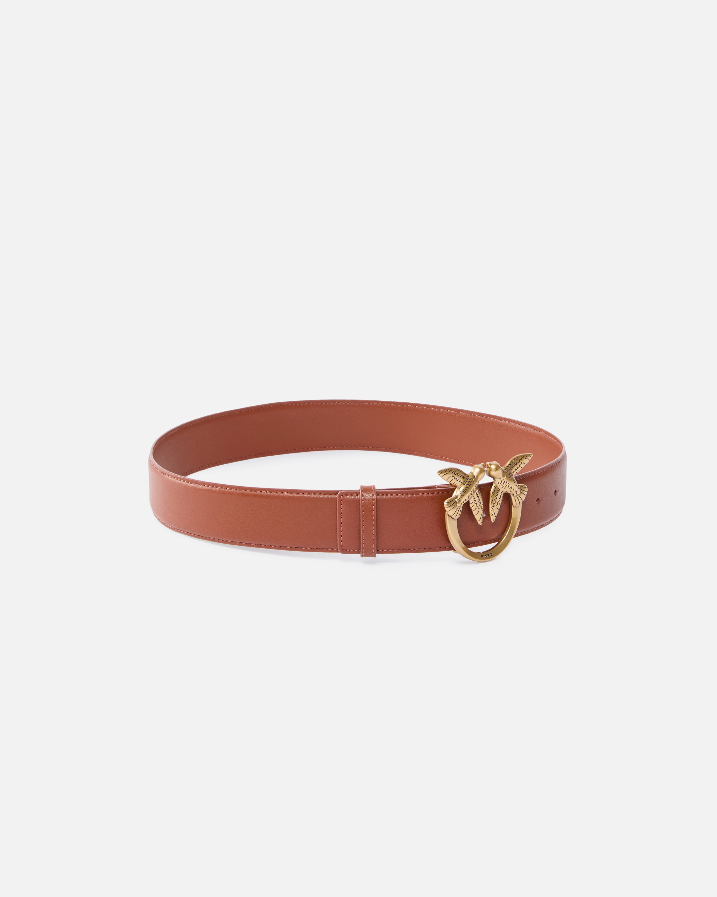 Wide love birds leather belt 4cm PINKO Golden