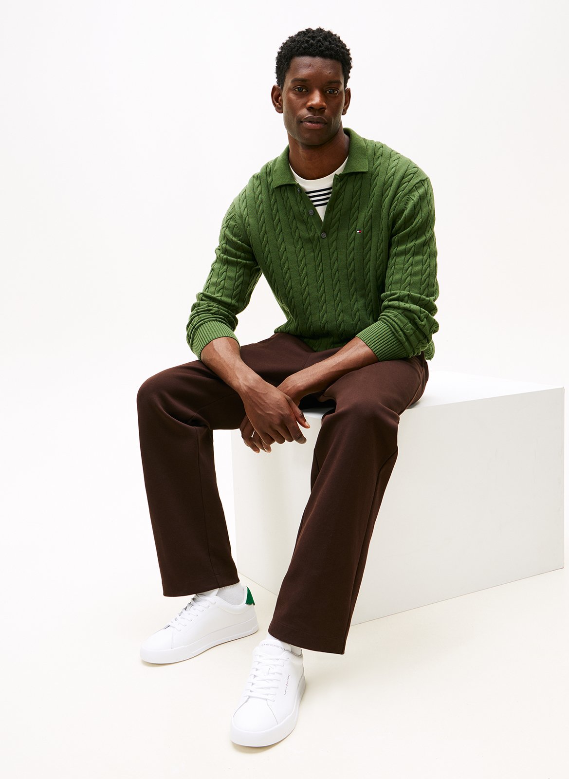 Low-top leather mix sneakers White