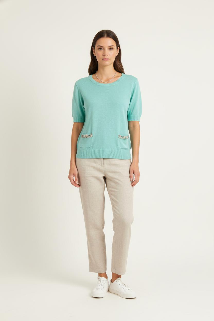 Tommy Badge T-shirt TARA JARMON - Seconde Main Green