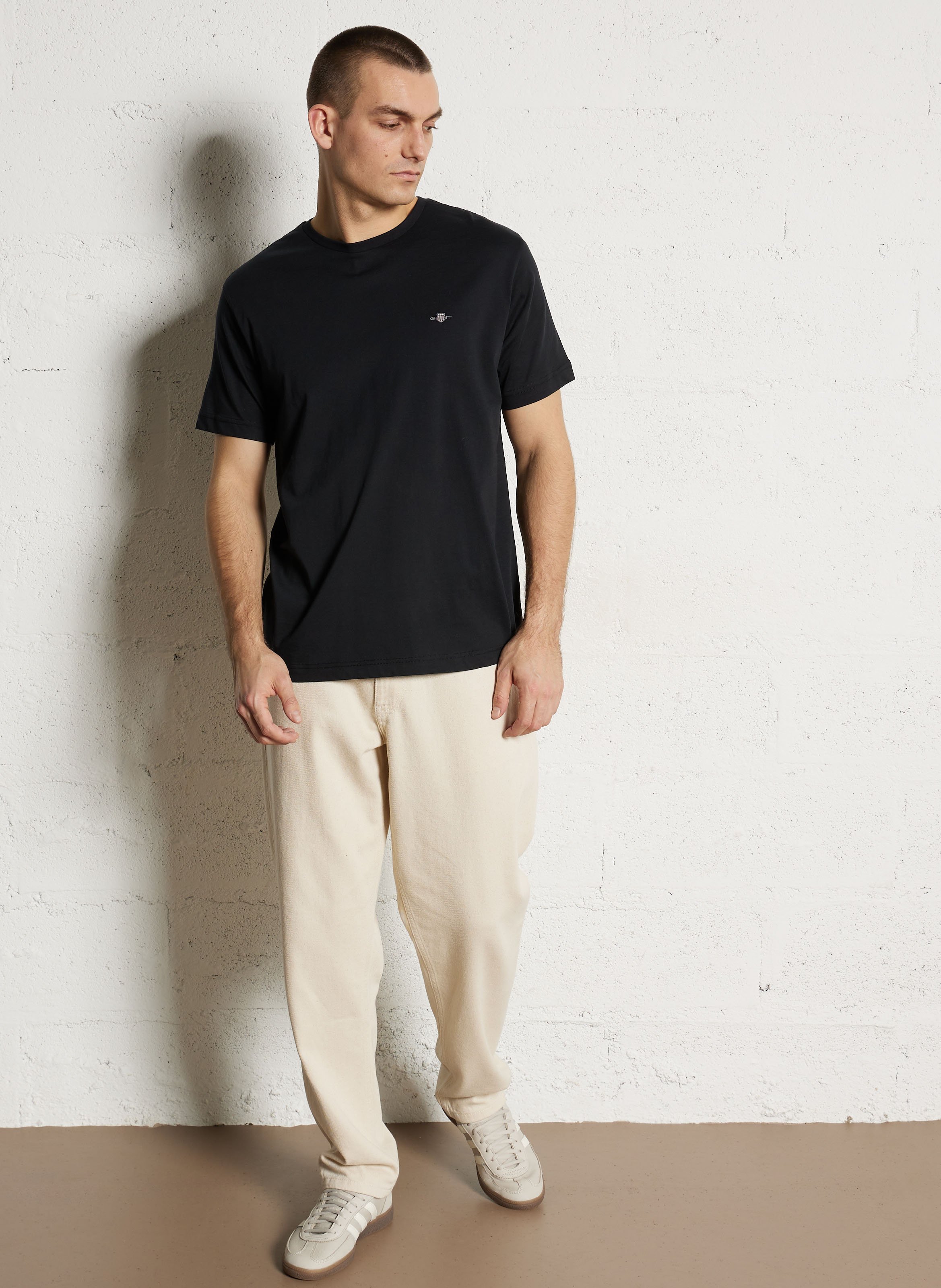 Tee-shirt en coton col rond GANT Noir