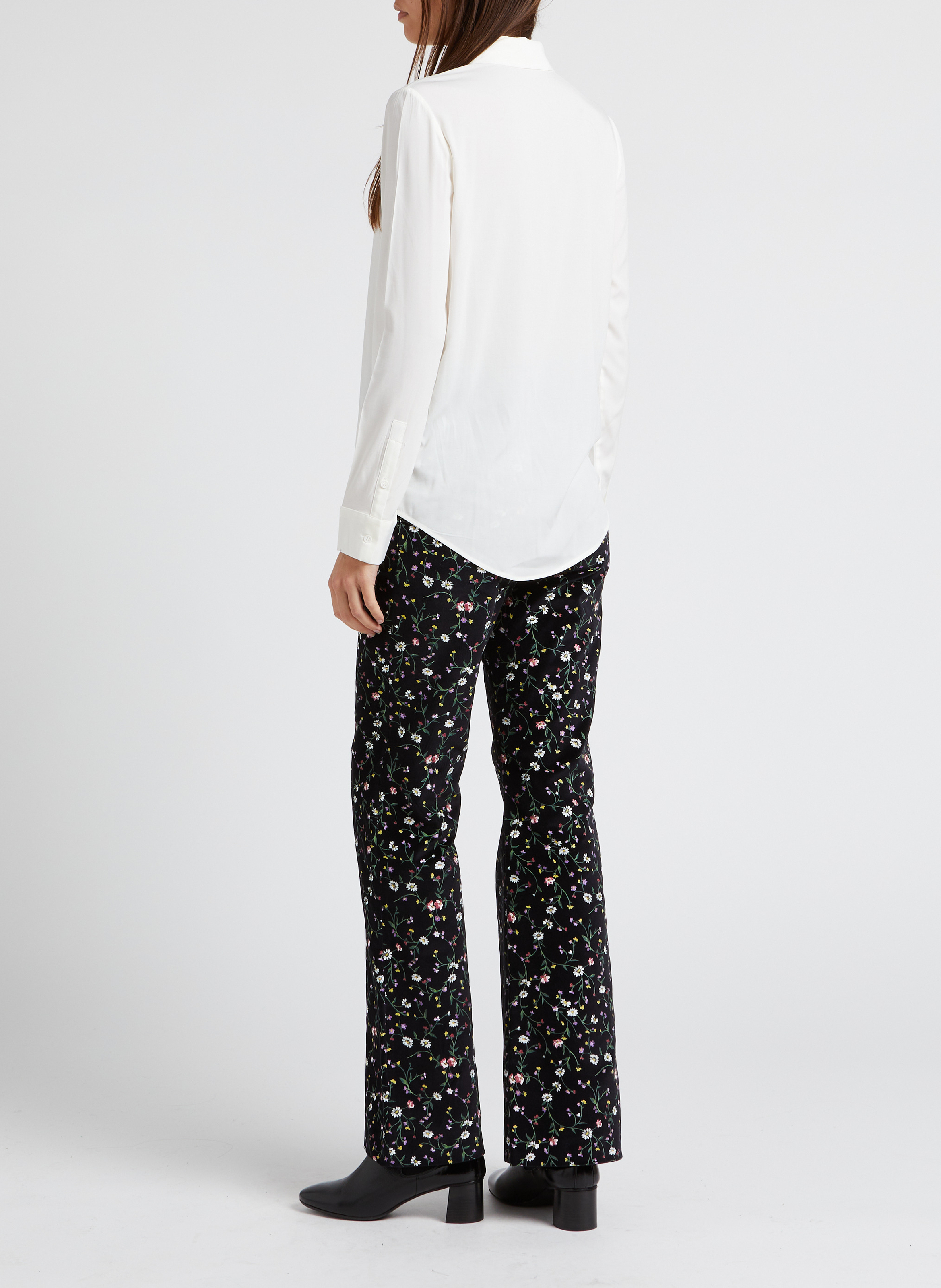 Rechte, katoenen broek met hoge taille PAUL AND JOE Zwart