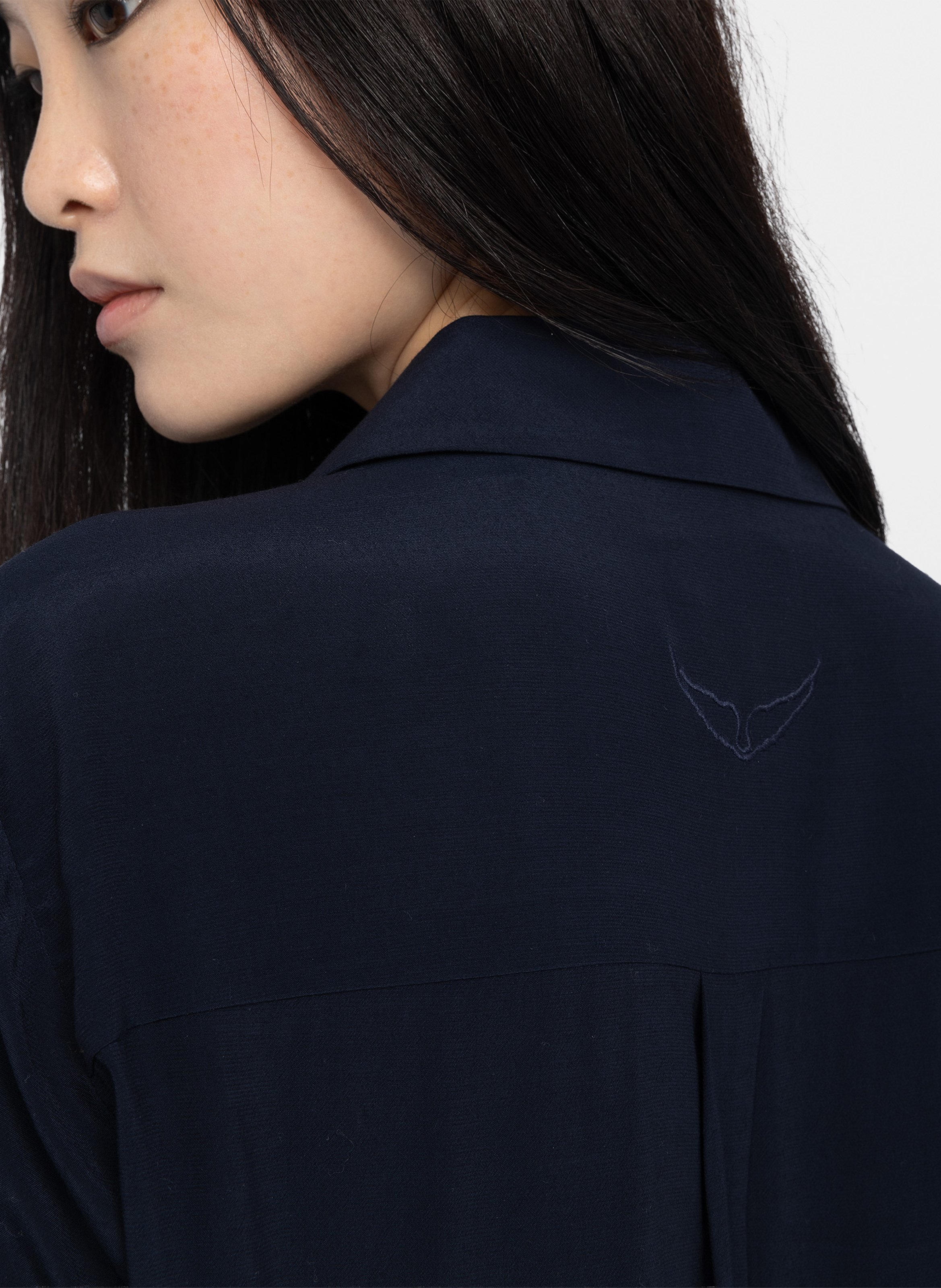 Korte jurk met effen overhemd en ruches-details ZADIG&VOLTAIRE Blauw