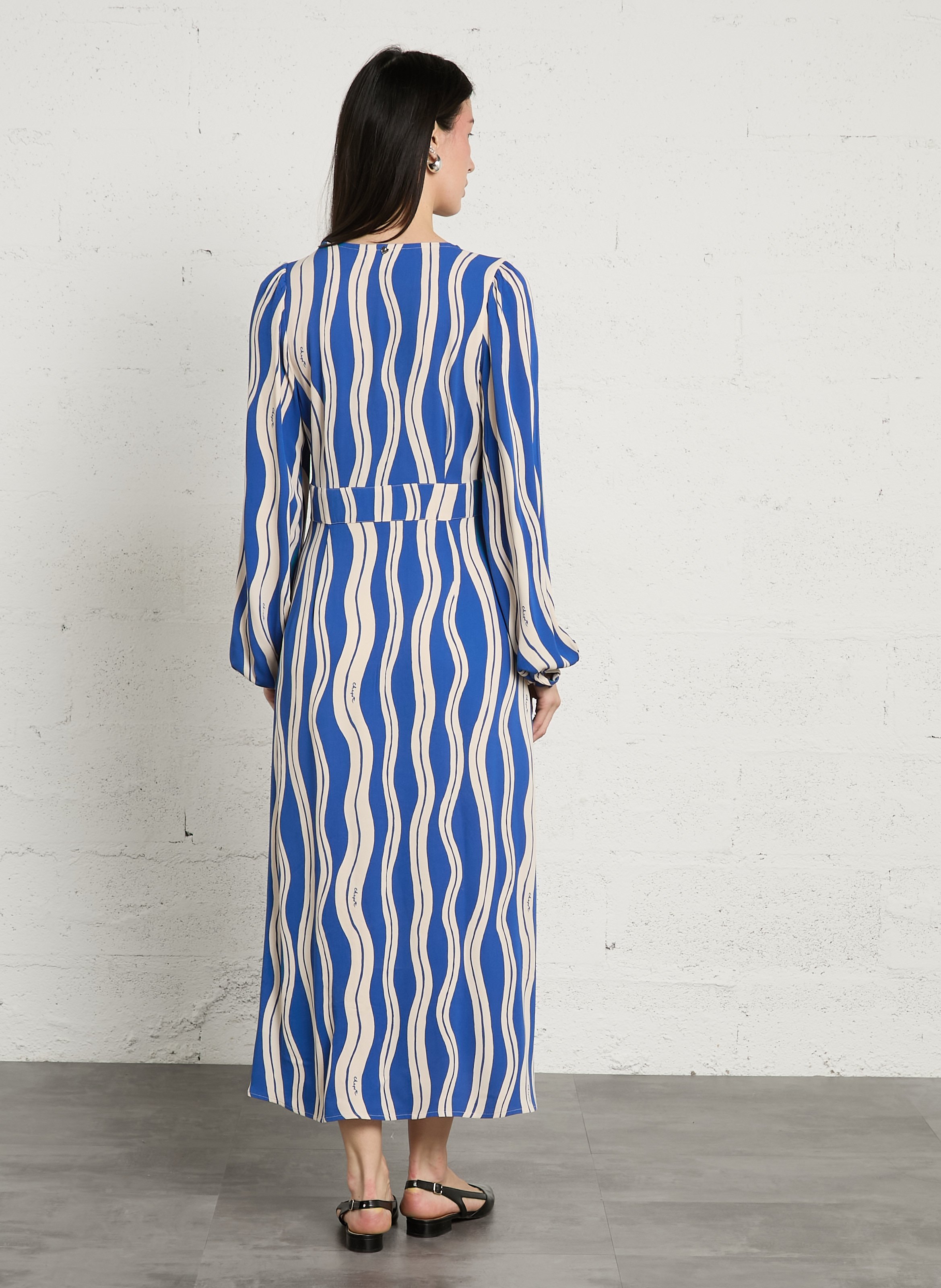 Abito corto scollo tondo stampato FABIENNE CHAPOT Blu