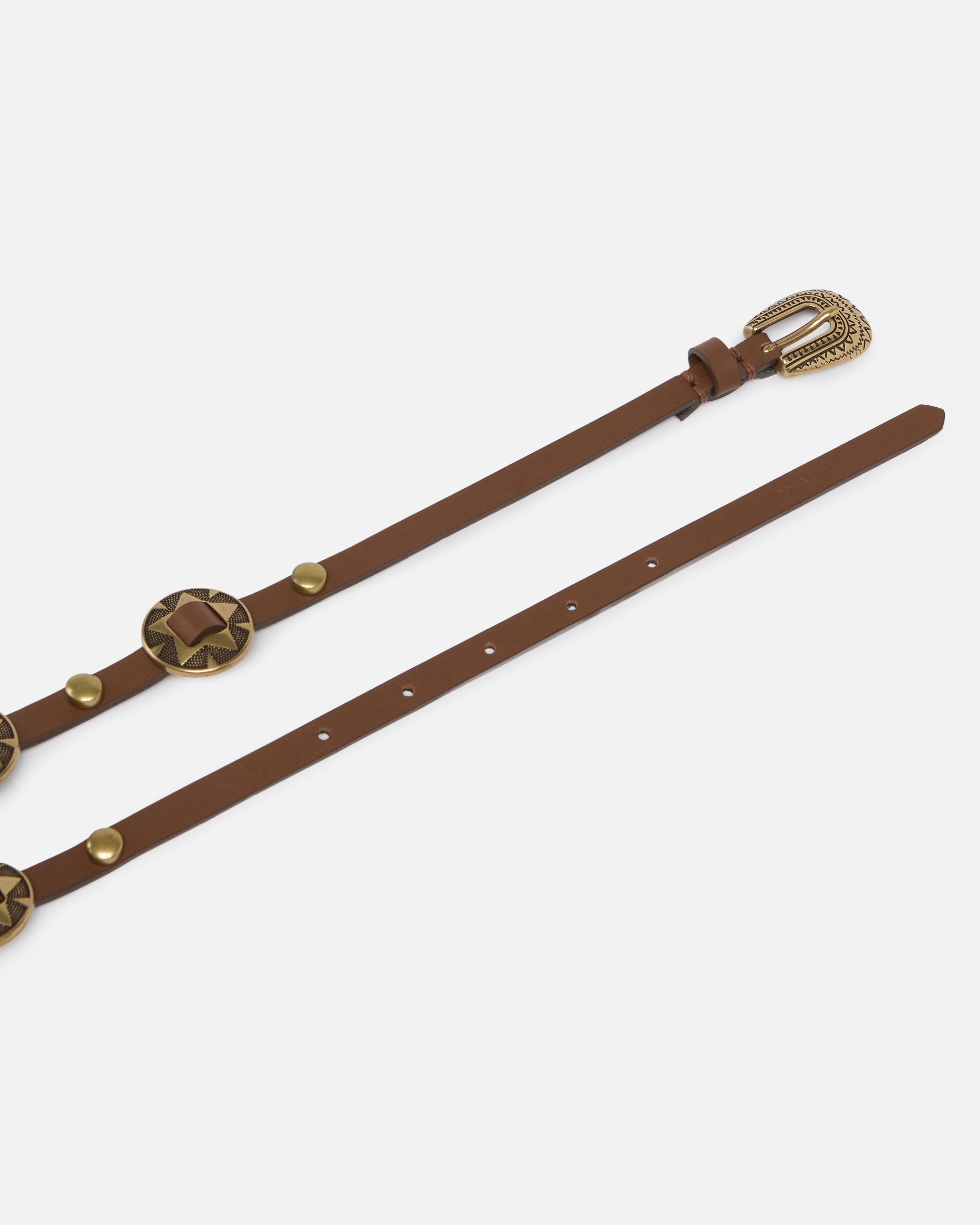 Thin belt with 1 cm engraved metal plates PINKO Multicolored