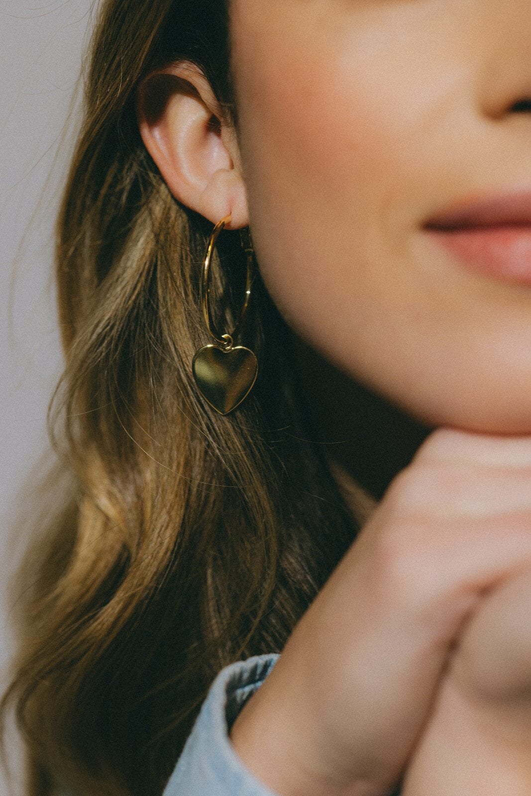 Small heart-shaped gold-plated hoop earrings Golden