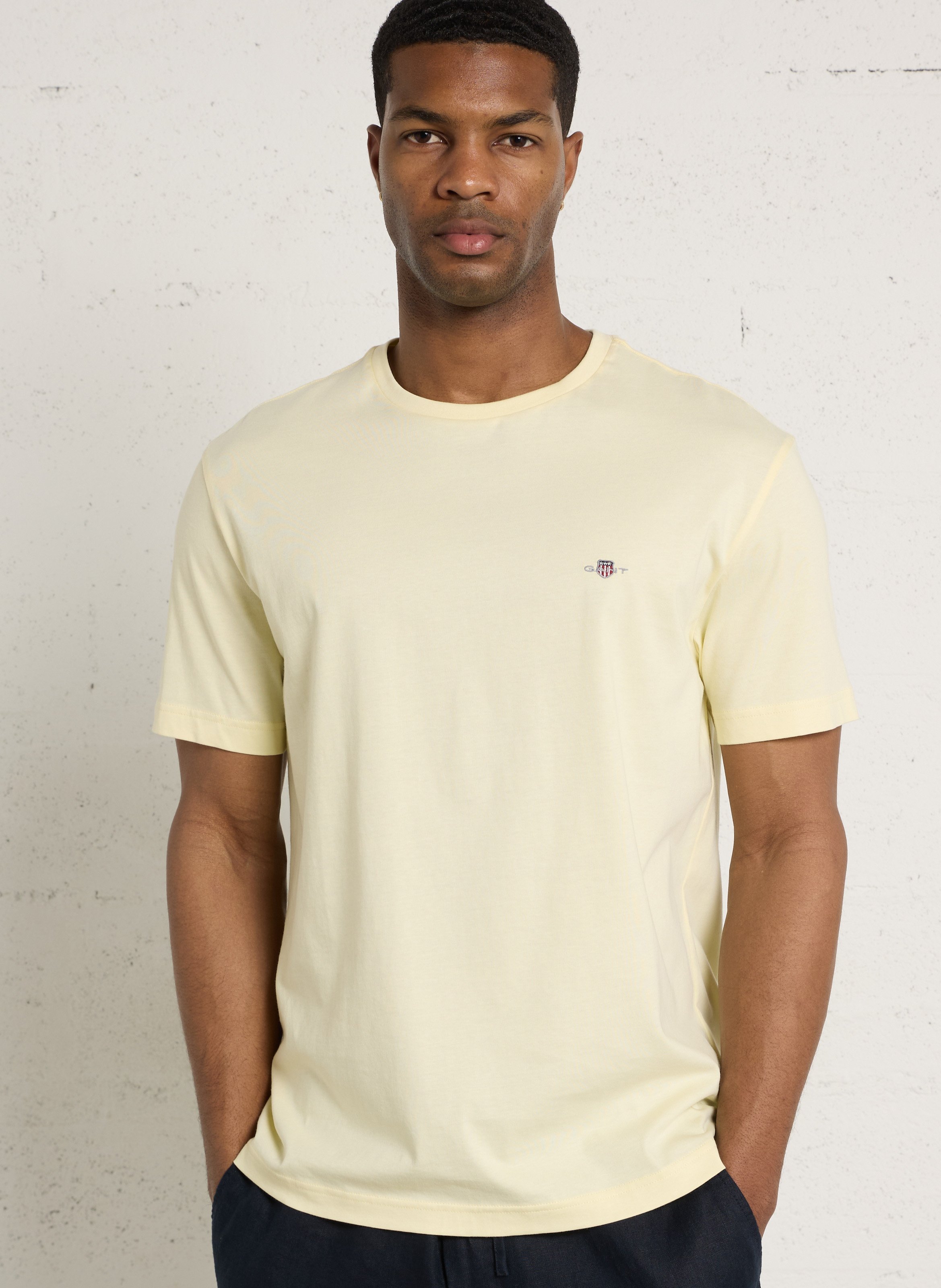 Tee-shirt en coton col rond GANT Jaune