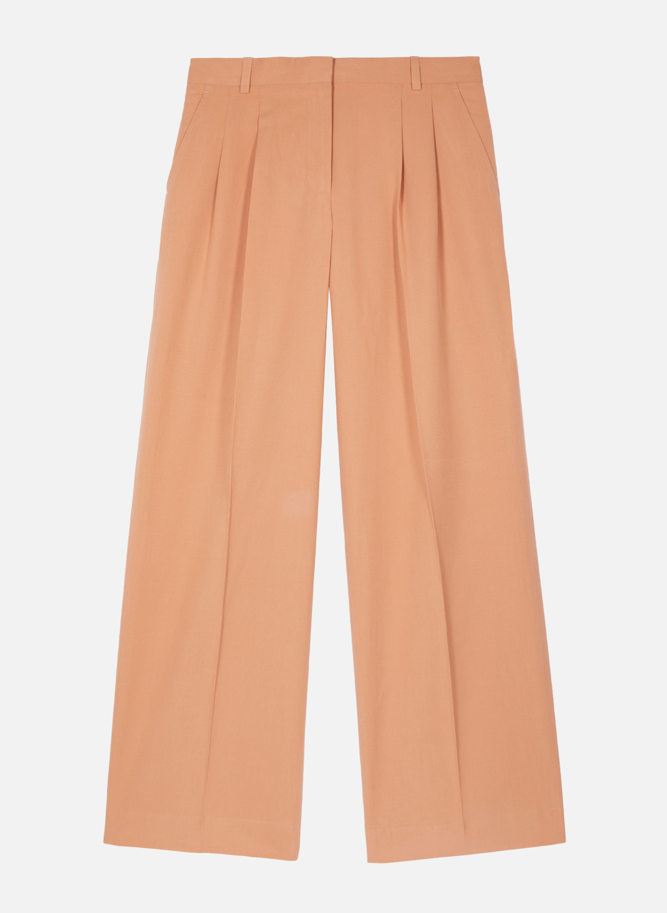 Wide-leg tailored trousers in linen and cotton THE KOOPLES Brown
