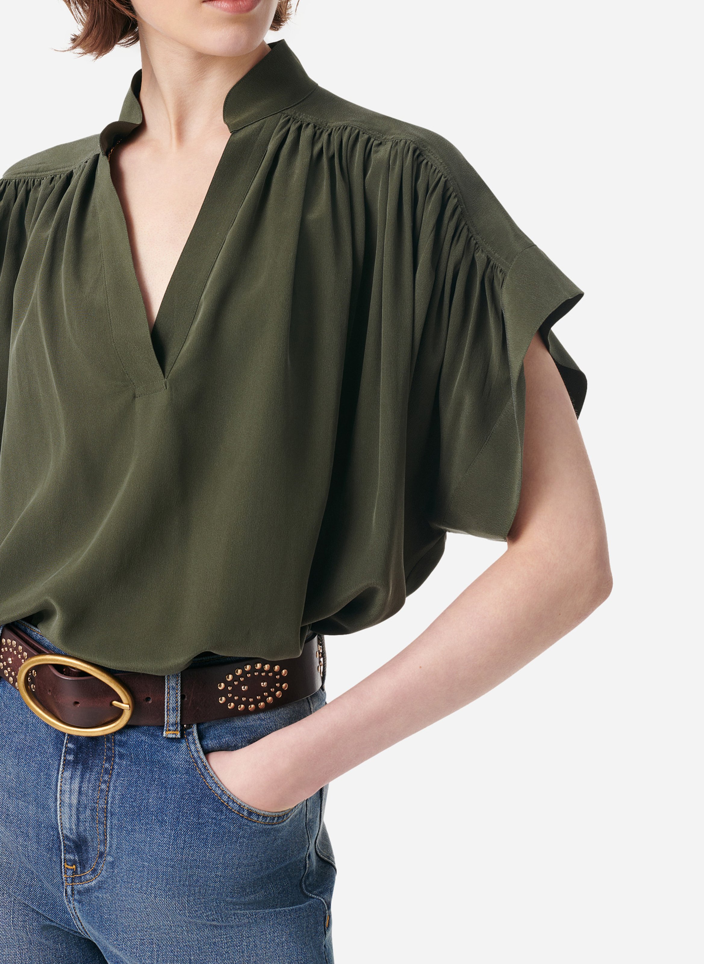 Blouse fluide en soie VANESSA BRUNO Vert