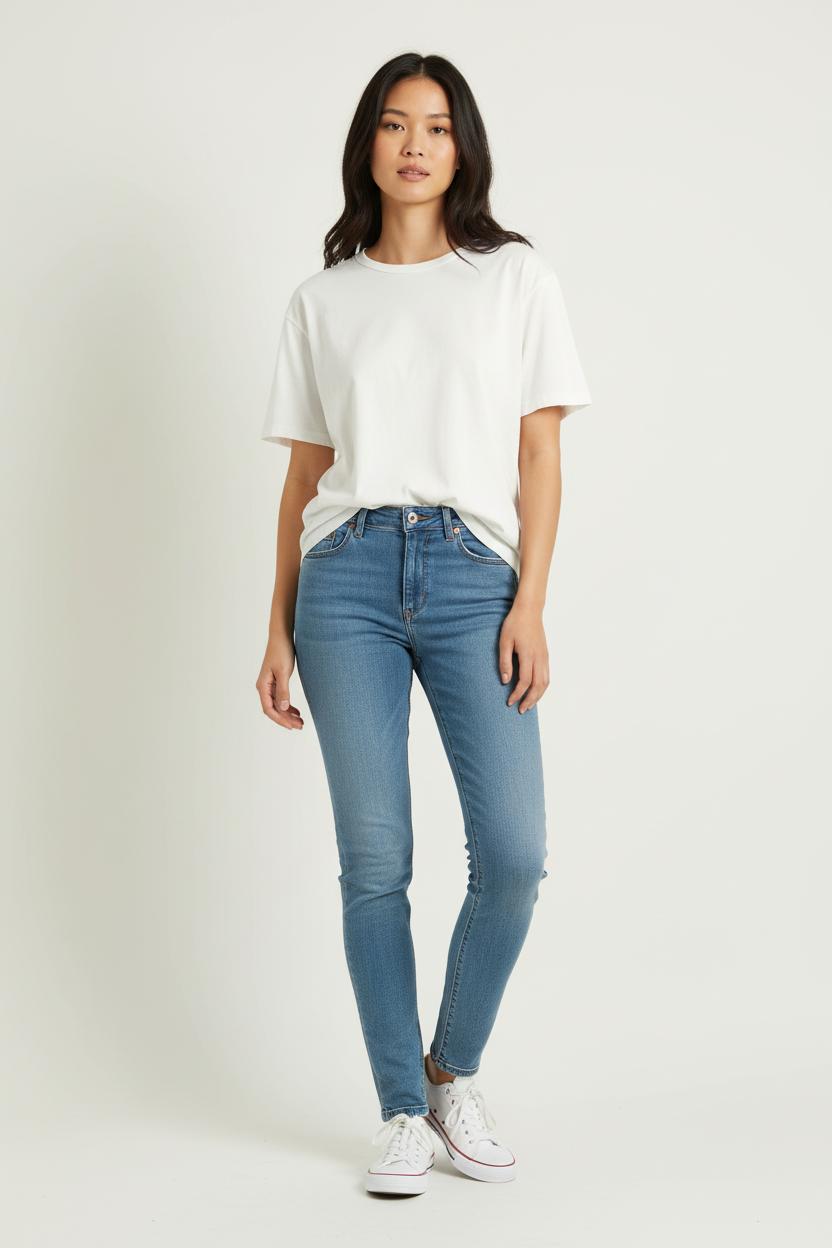 Cropped slim jeans with studs ACNE STUDIOS - Seconde Main Blue
