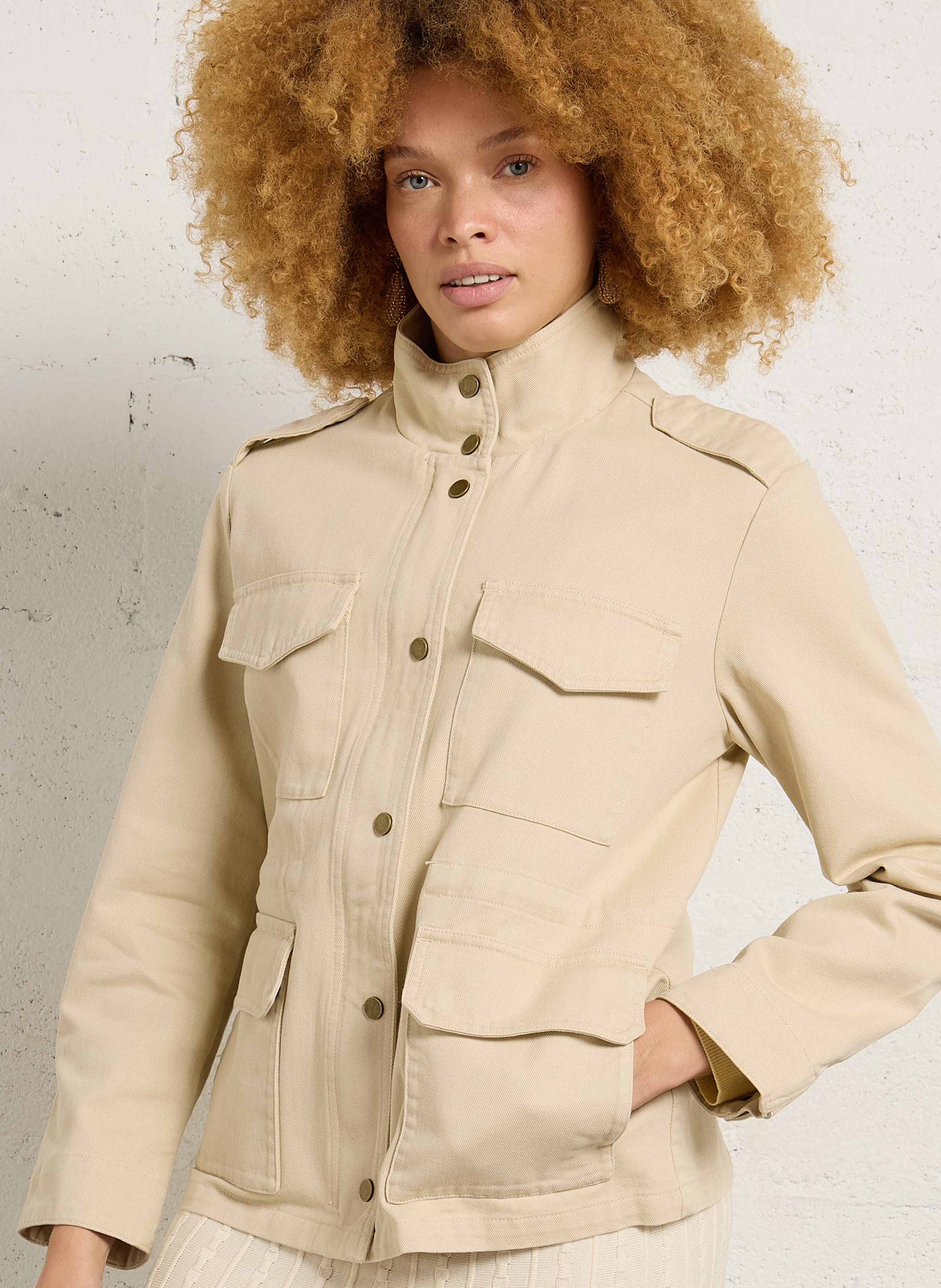 Cotton sharienne jacket MAISON 123 Beige