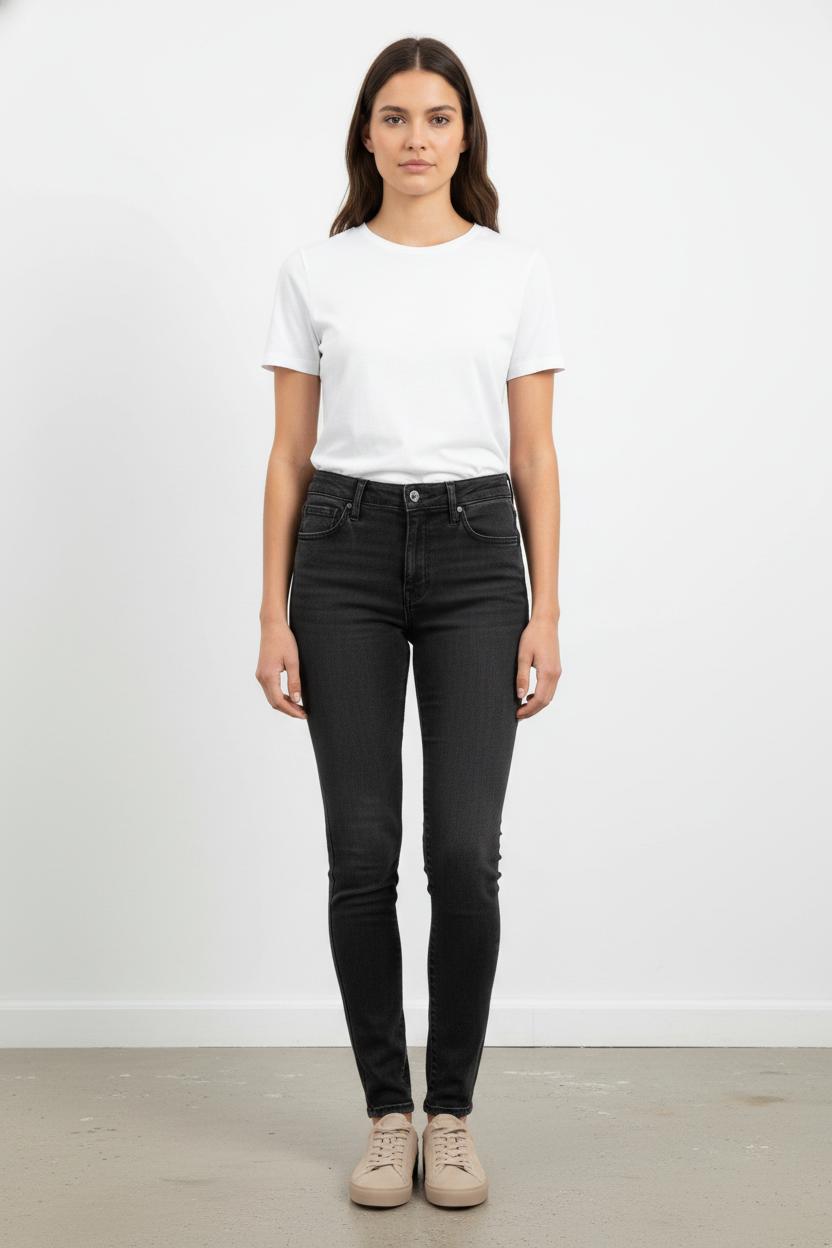 Cropped slim jeans with studs LEVI'S - Seconde main Grey
