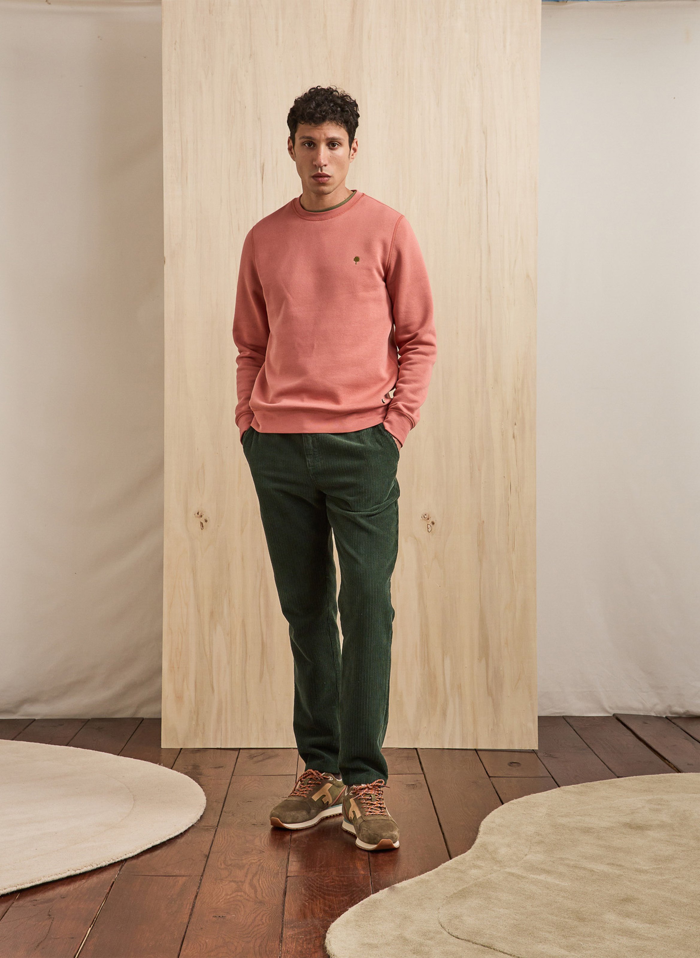 Straight corduroy pants FAGUO Green