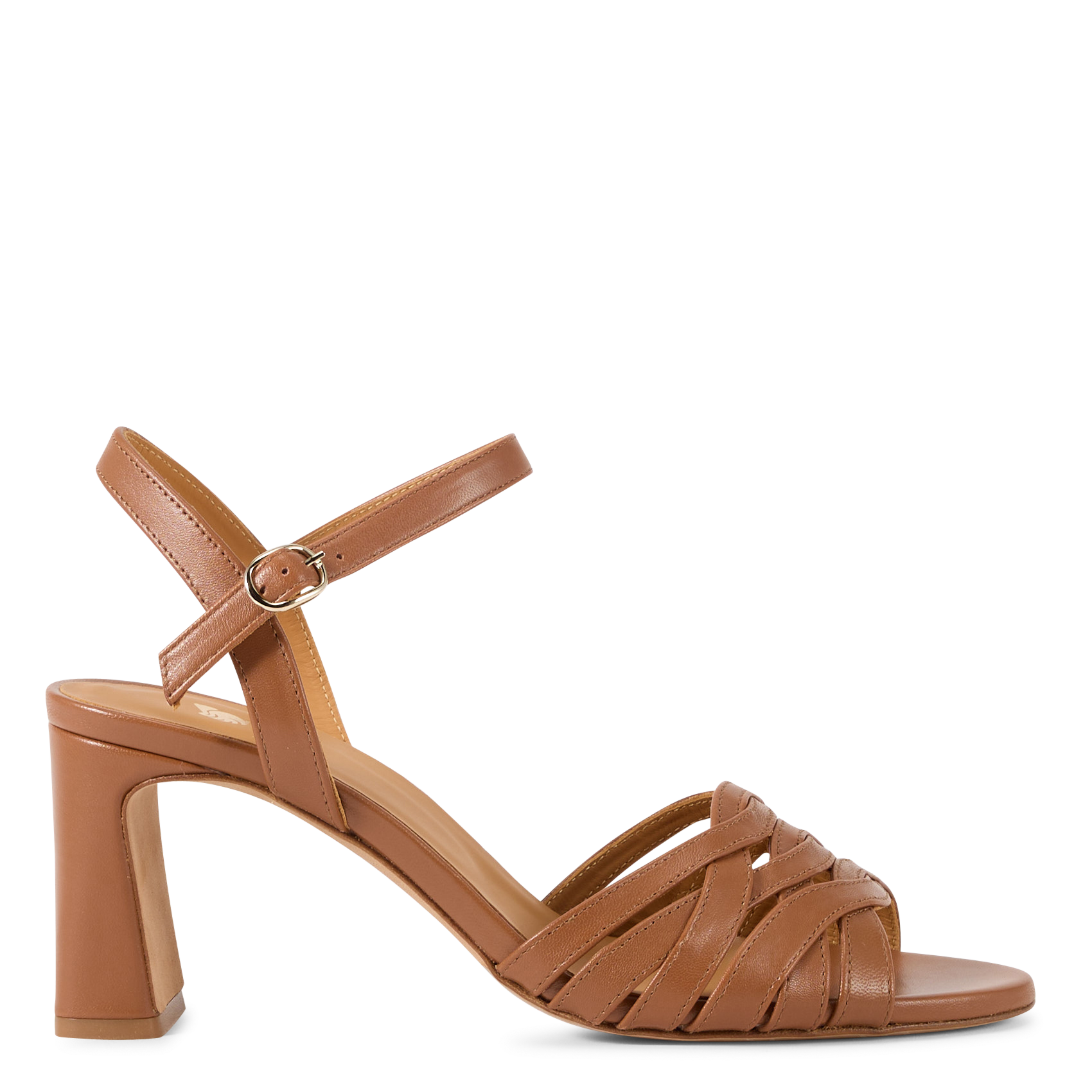 Sandales à talon en cuir BOBBIES Marron