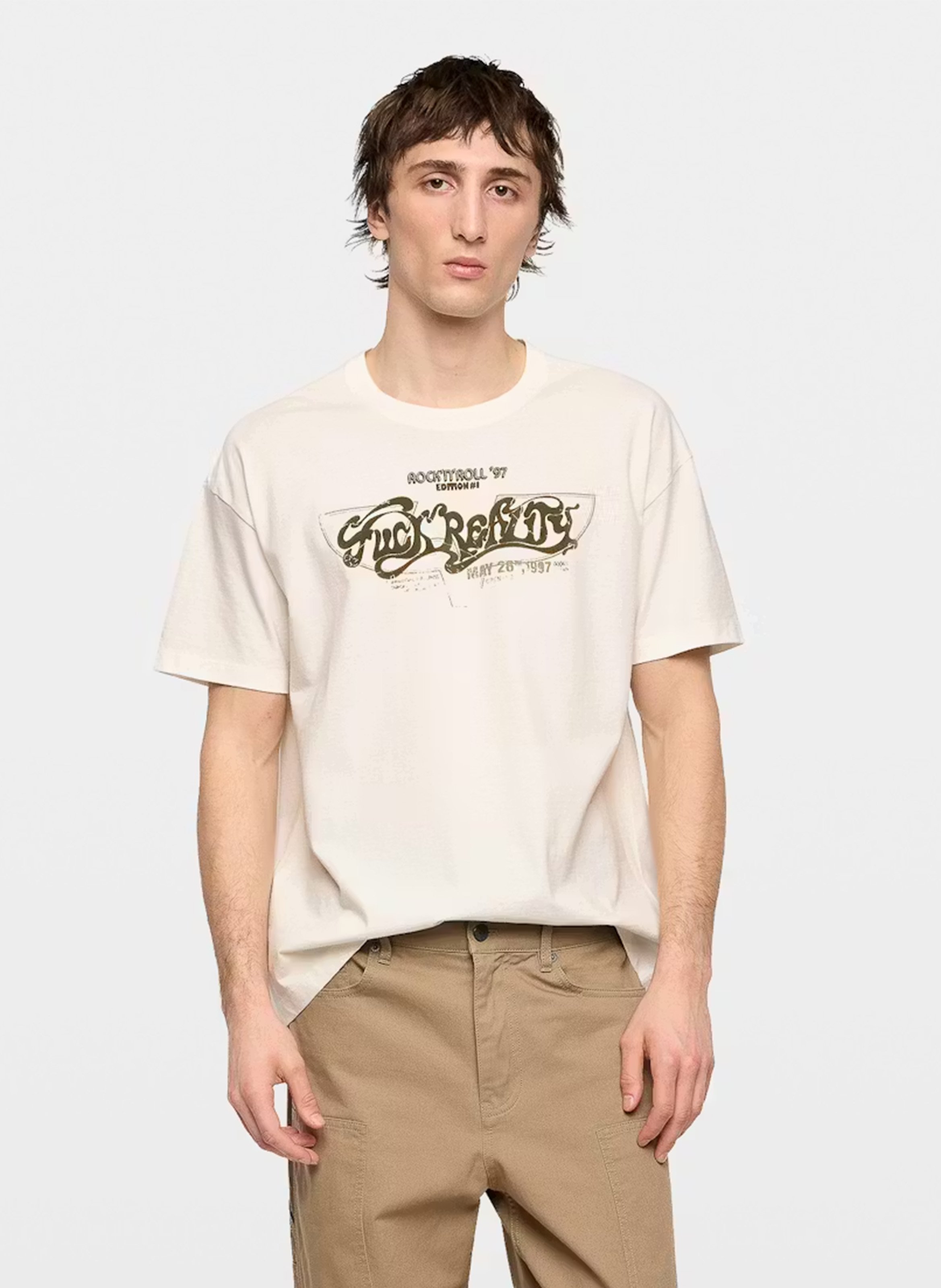 Gerade geschnittenes Rundhals-T-Shirt aus Bio-Baumwolle mit Siebdruck ZADIG&VOLTAIRE Weiss