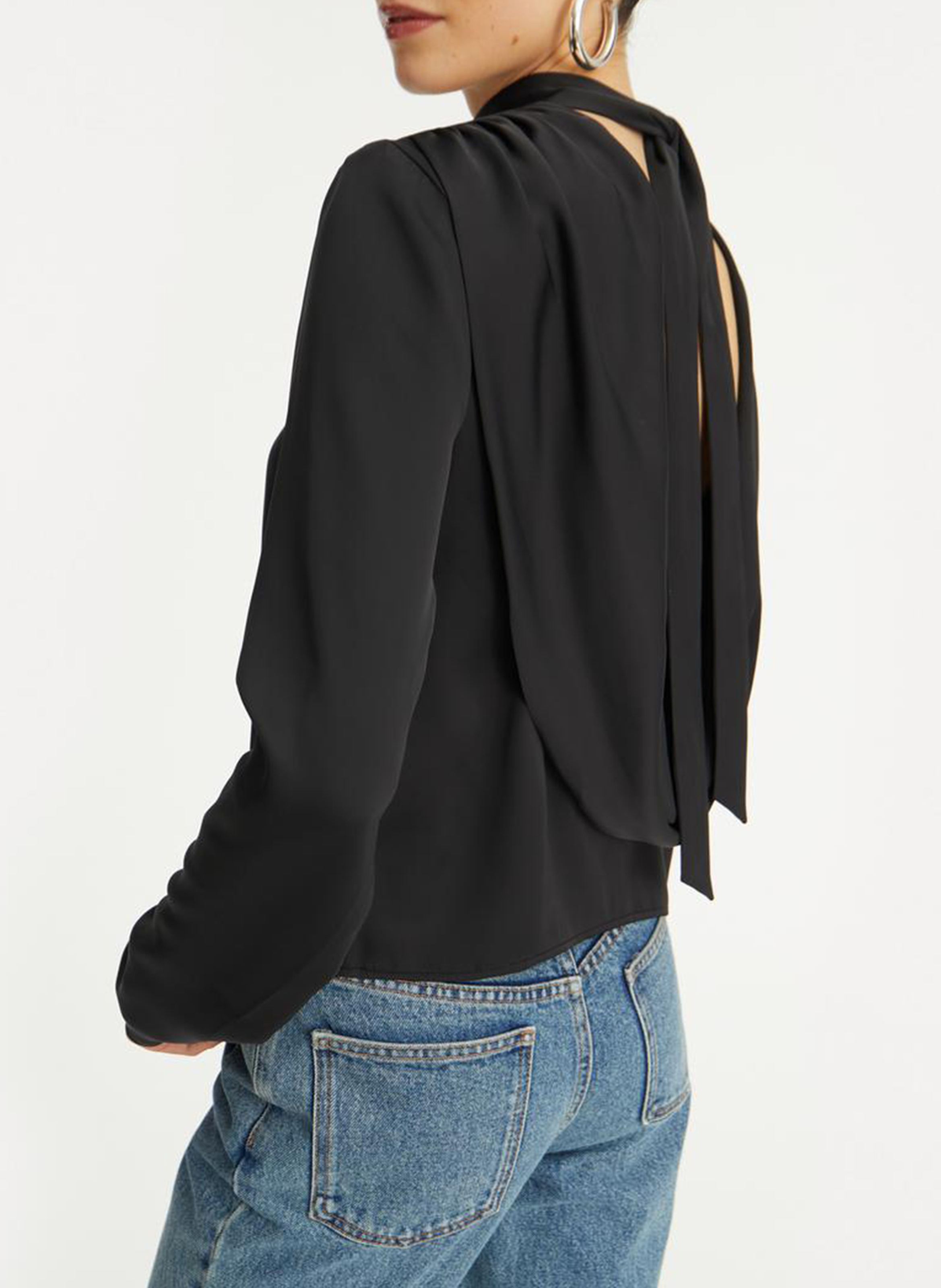 Printed viscose top ROTATE Black
