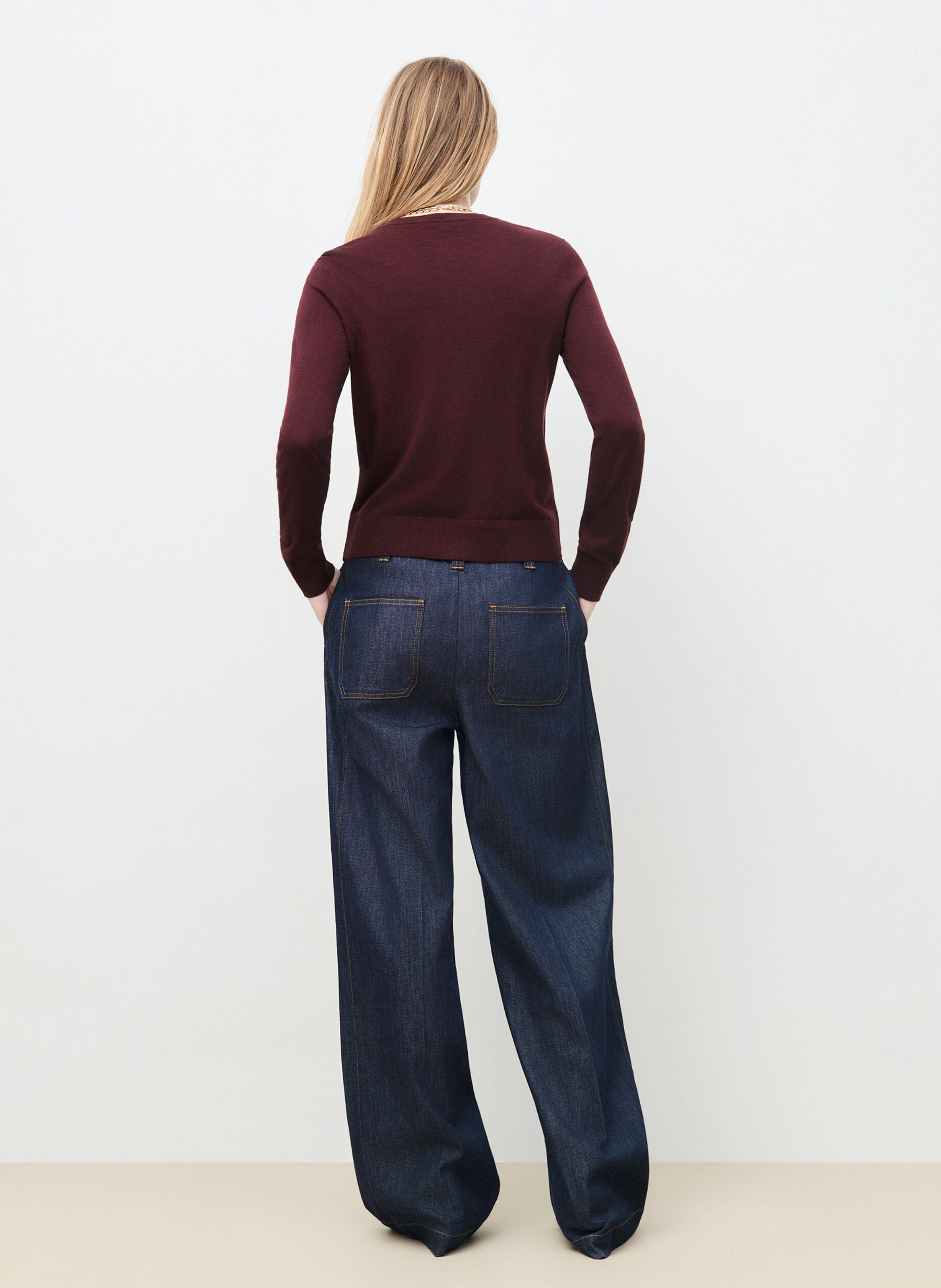 Gilet ajusté en laine mélangée CAROLL Prune