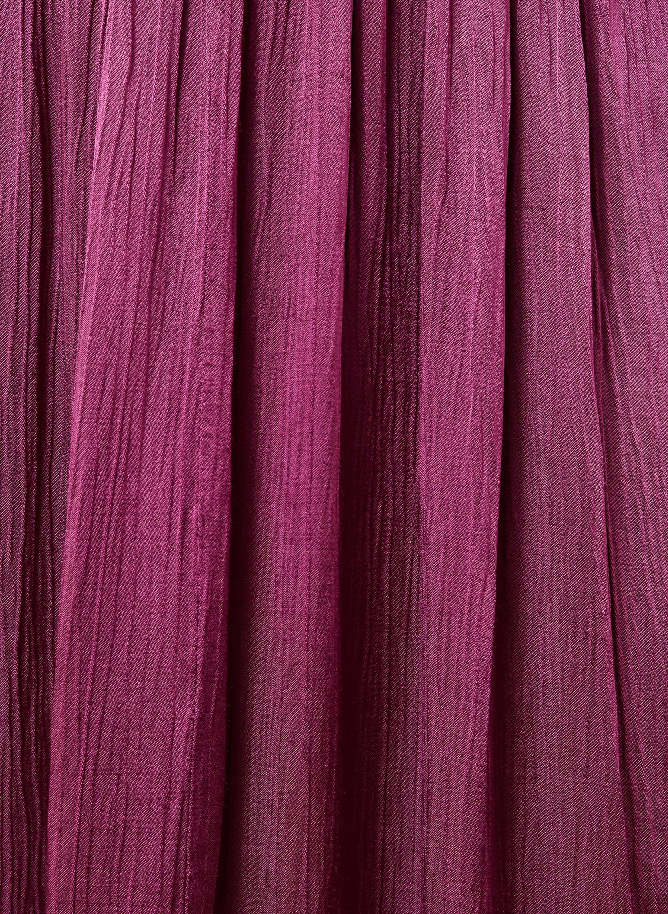 Midi dress with V-neck and satin effect LA FEE MARABOUTEE Purple