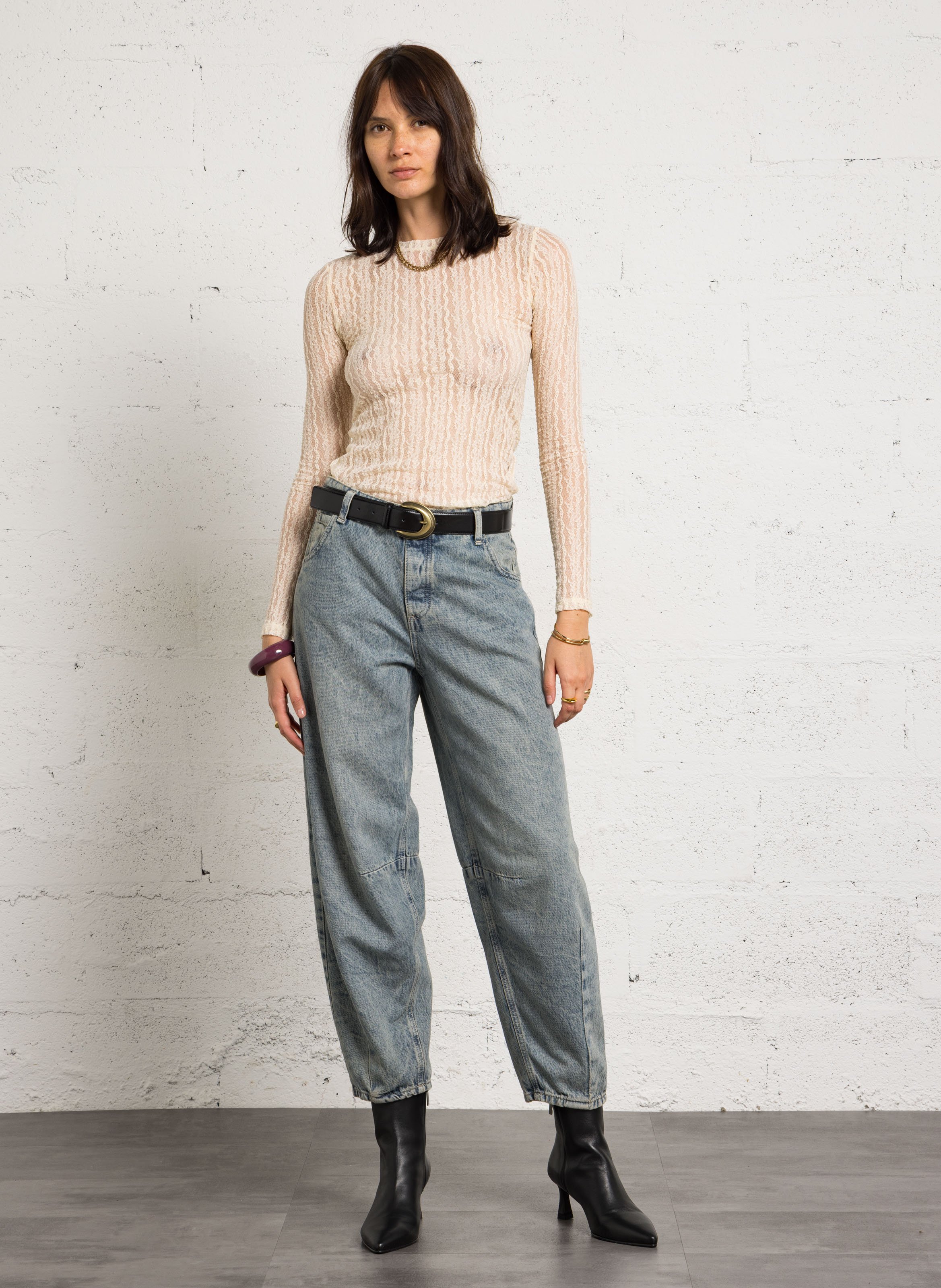 Balloon cropped pants PLEASE Blue