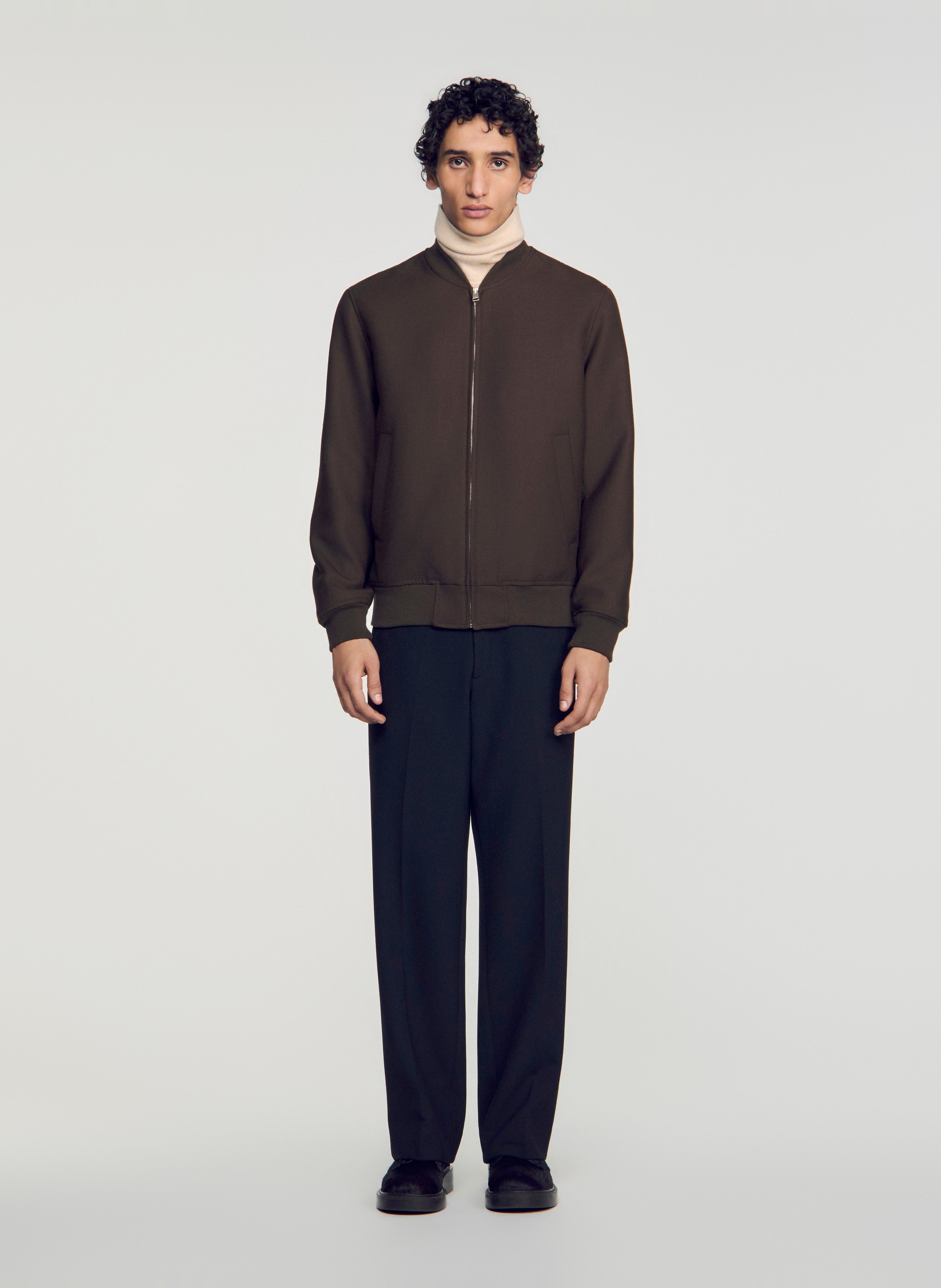 Blouson mit College-Kragen SANDRO Beige