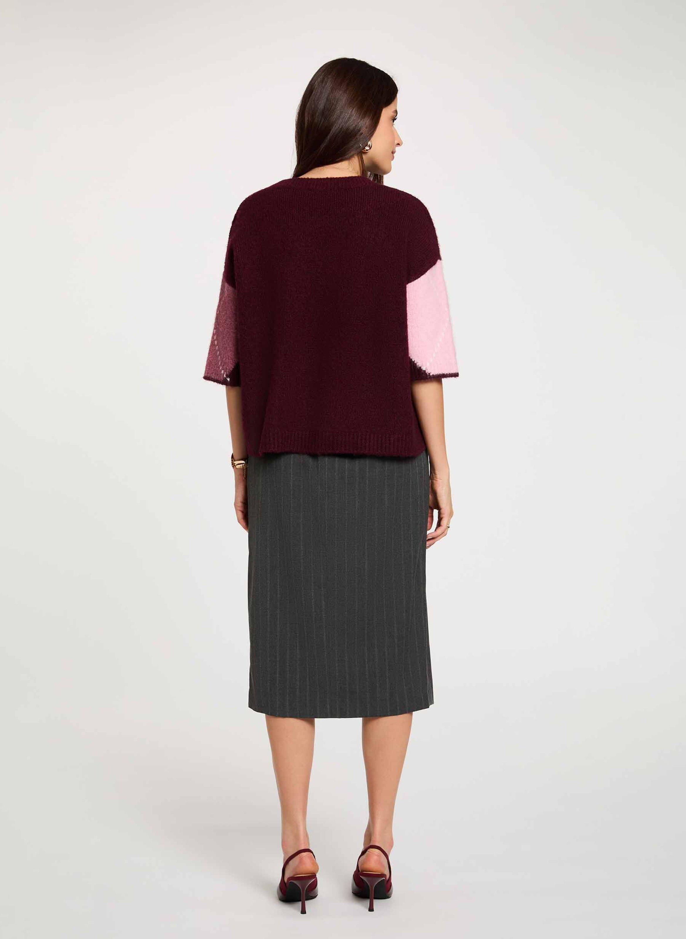 Round-neck sweater MORGAN Plums