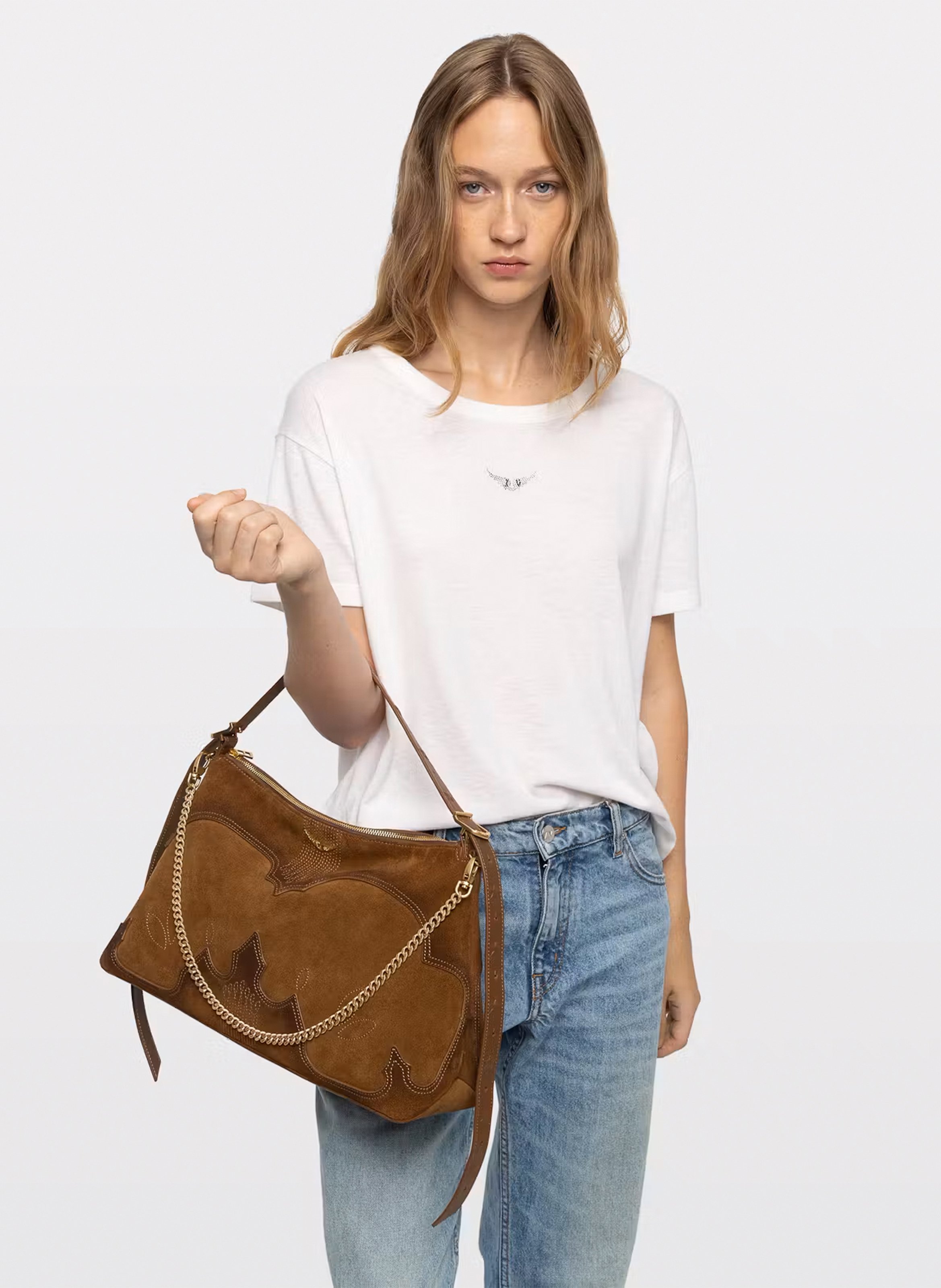 Sac souple en suède western ZADIG&VOLTAIRE Marron
