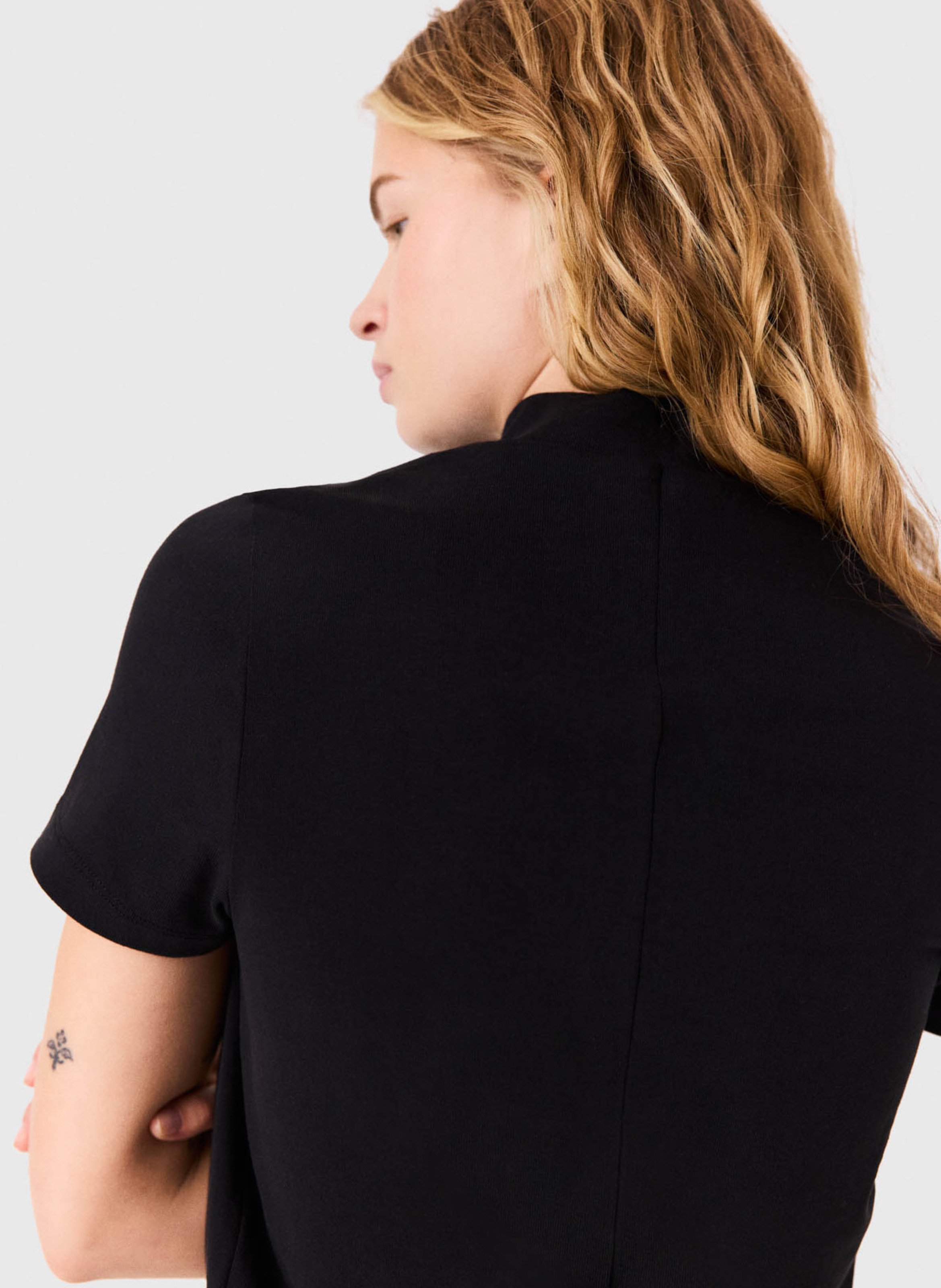 Tee-shirt droit en coton MAJE Noir